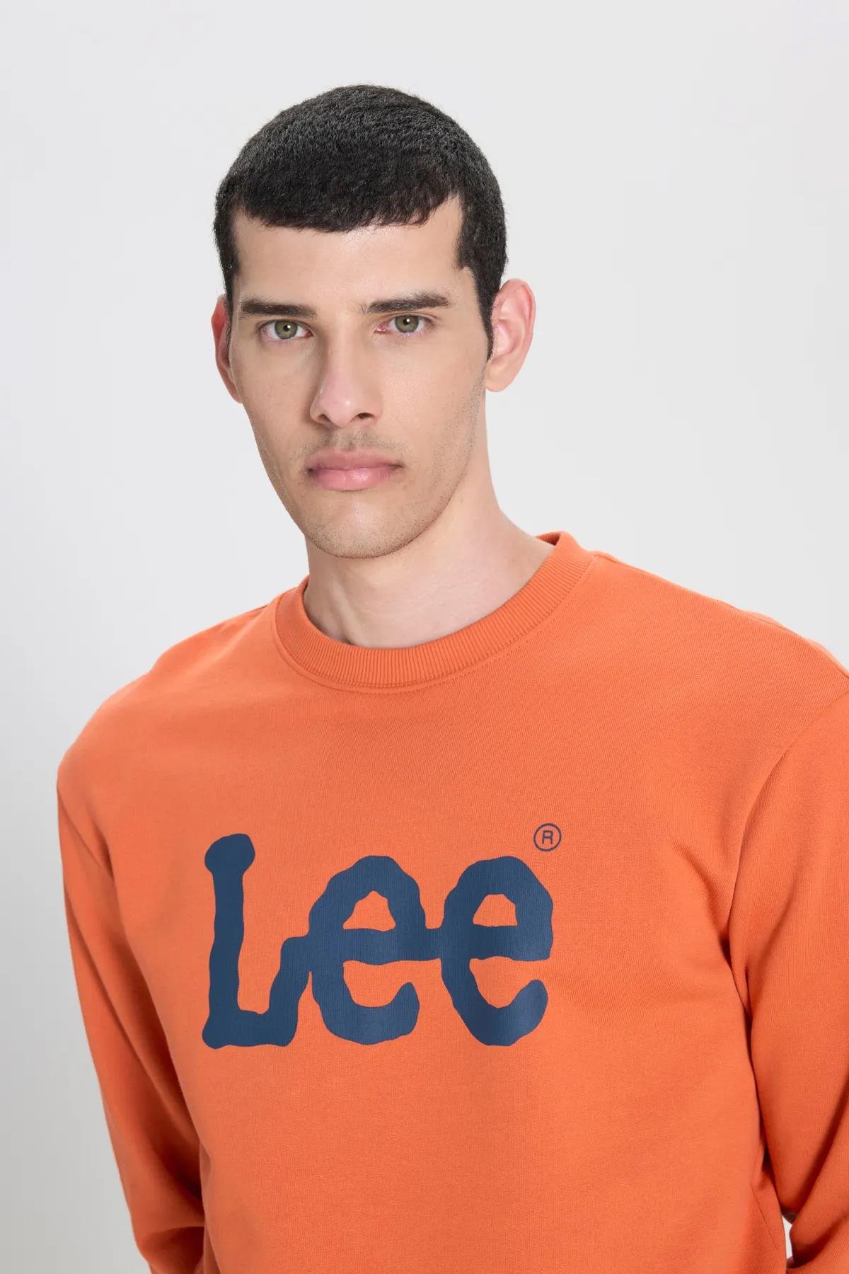 Lee Erkek Regular Fit Normal Kesim Pamuk Sıfır Yaka Sweatshirt - L80X - Lee - L80X