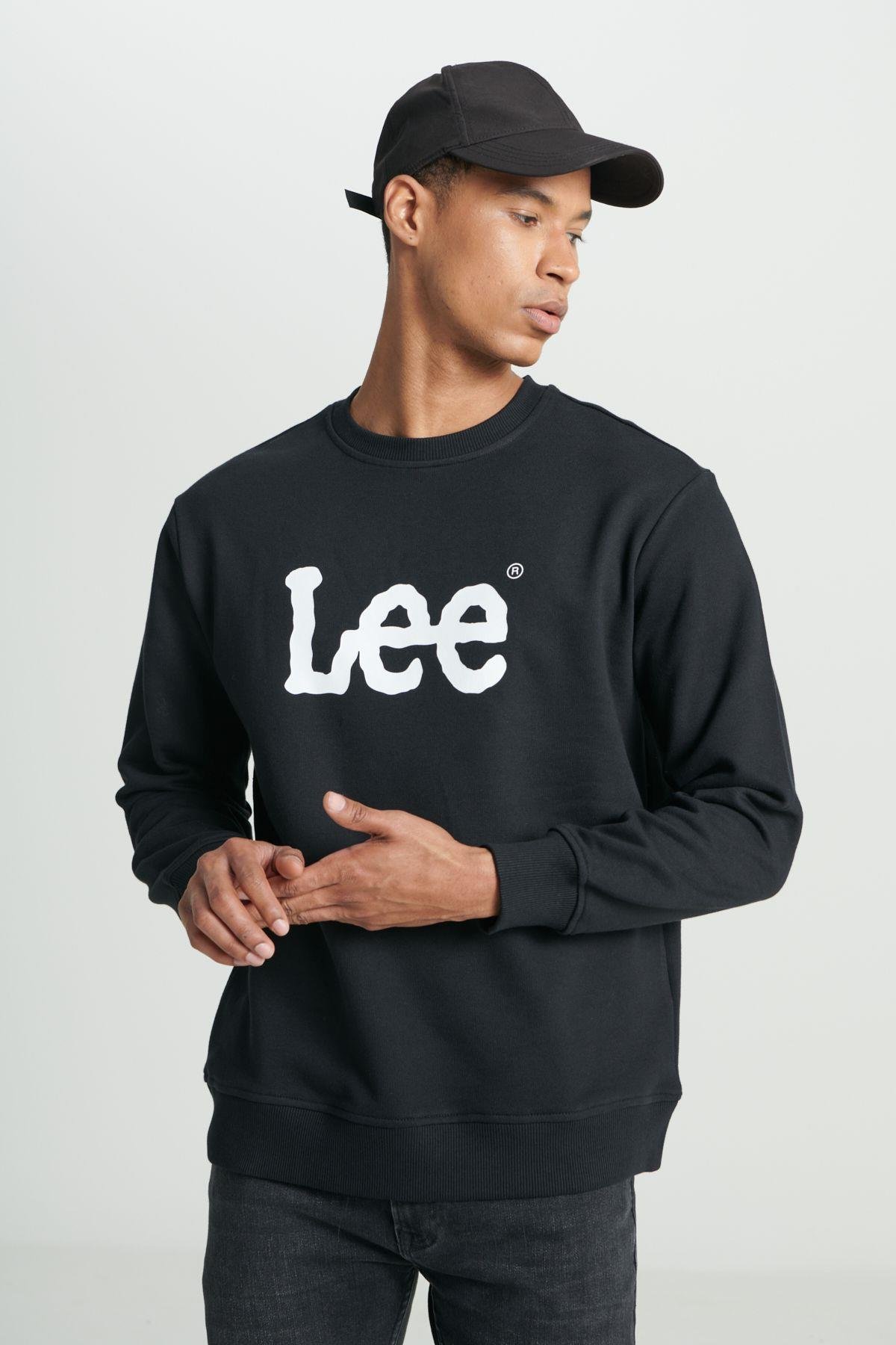 Lee Erkek Regular Fit Normal Kesim Pamuk Sıfır Yaka Sweatshirt - L80X - Lee - L80X