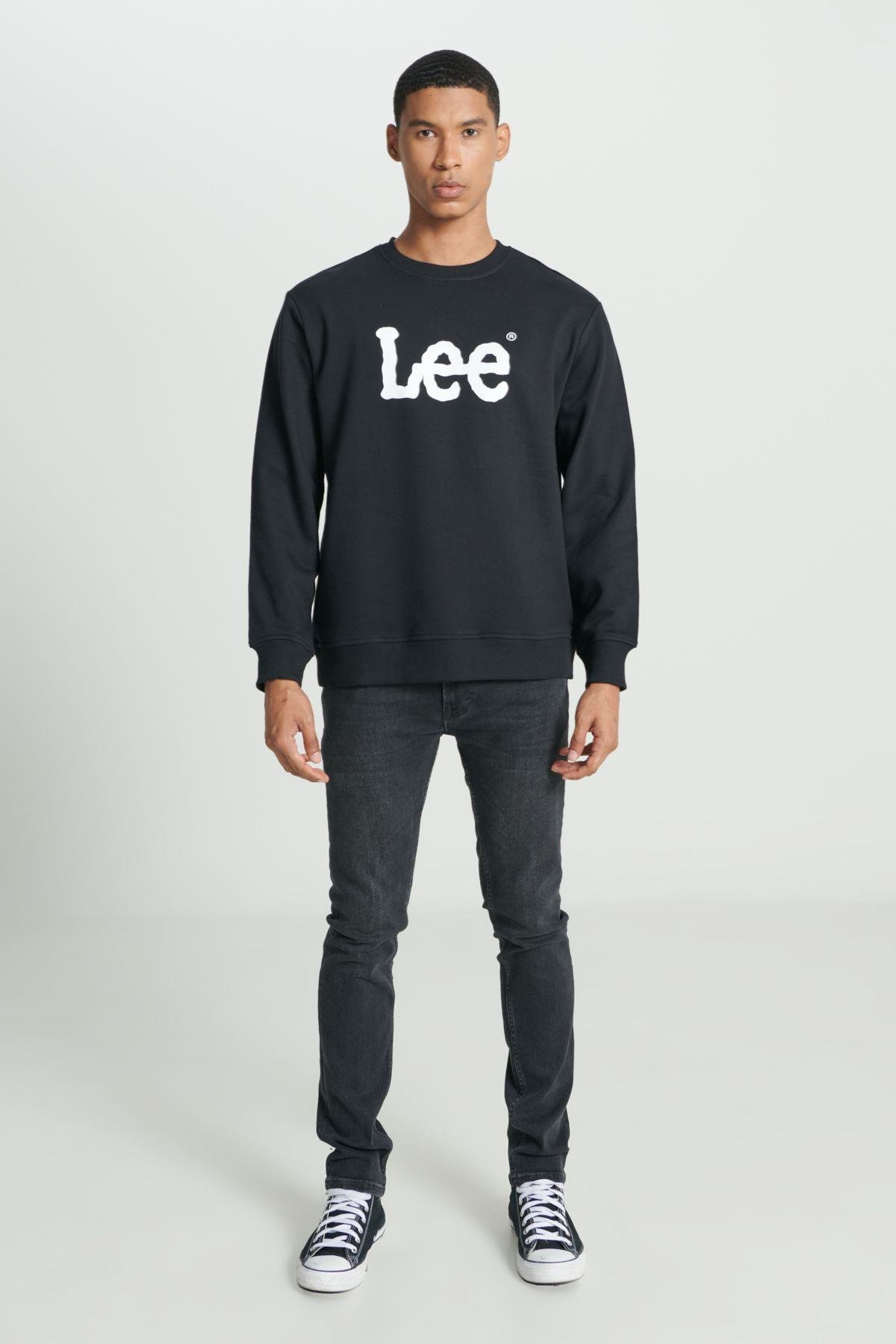 Lee Erkek Regular Fit Normal Kesim Pamuk Sıfır Yaka Sweatshirt - L80X - Lee - L80X