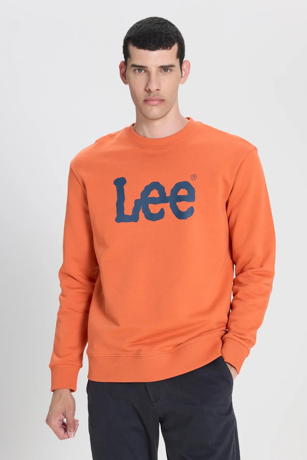 Lee Erkek Regular Fit Normal Kesim Pamuk Sıfır Yaka Sweatshirt - L80X - Lee - L80X