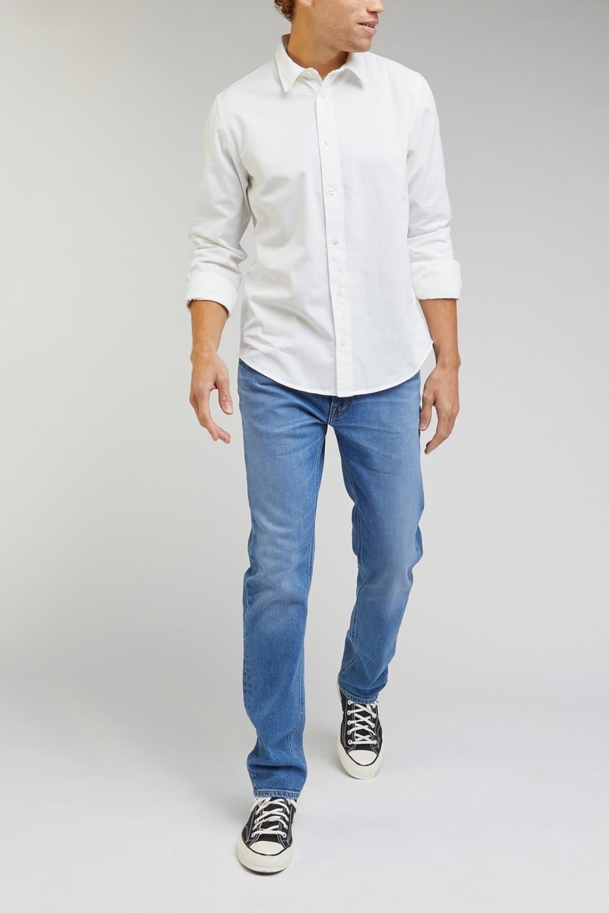 Lee Erkek Regular Fit Pamuk Beyaz Uzun Kollu Gömlek - LL37BML  - Lee - LL37BML