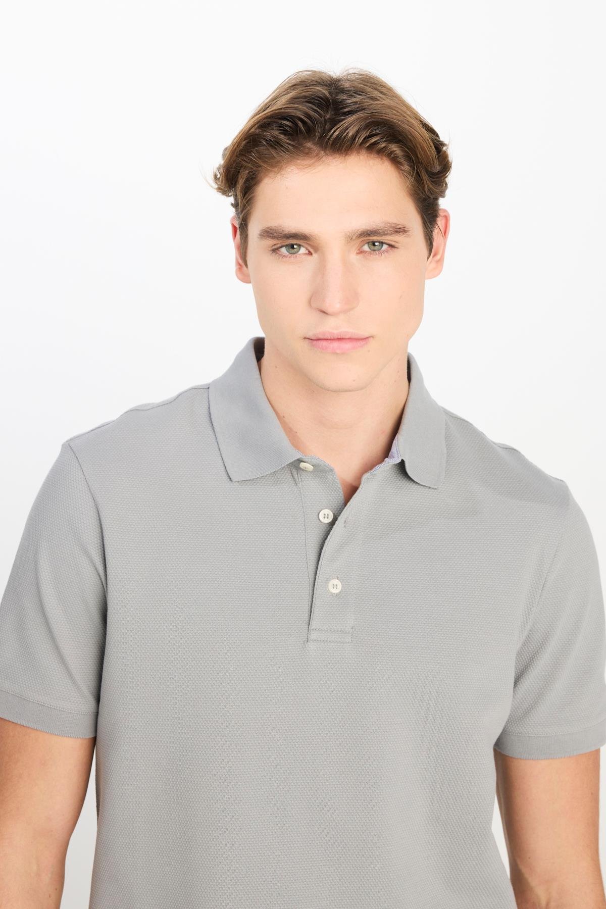 Lee Erkek Regular Fit Pamuklu Gri Polo Yaka T-Shirt - L2510551035 - Lee - L2510551035