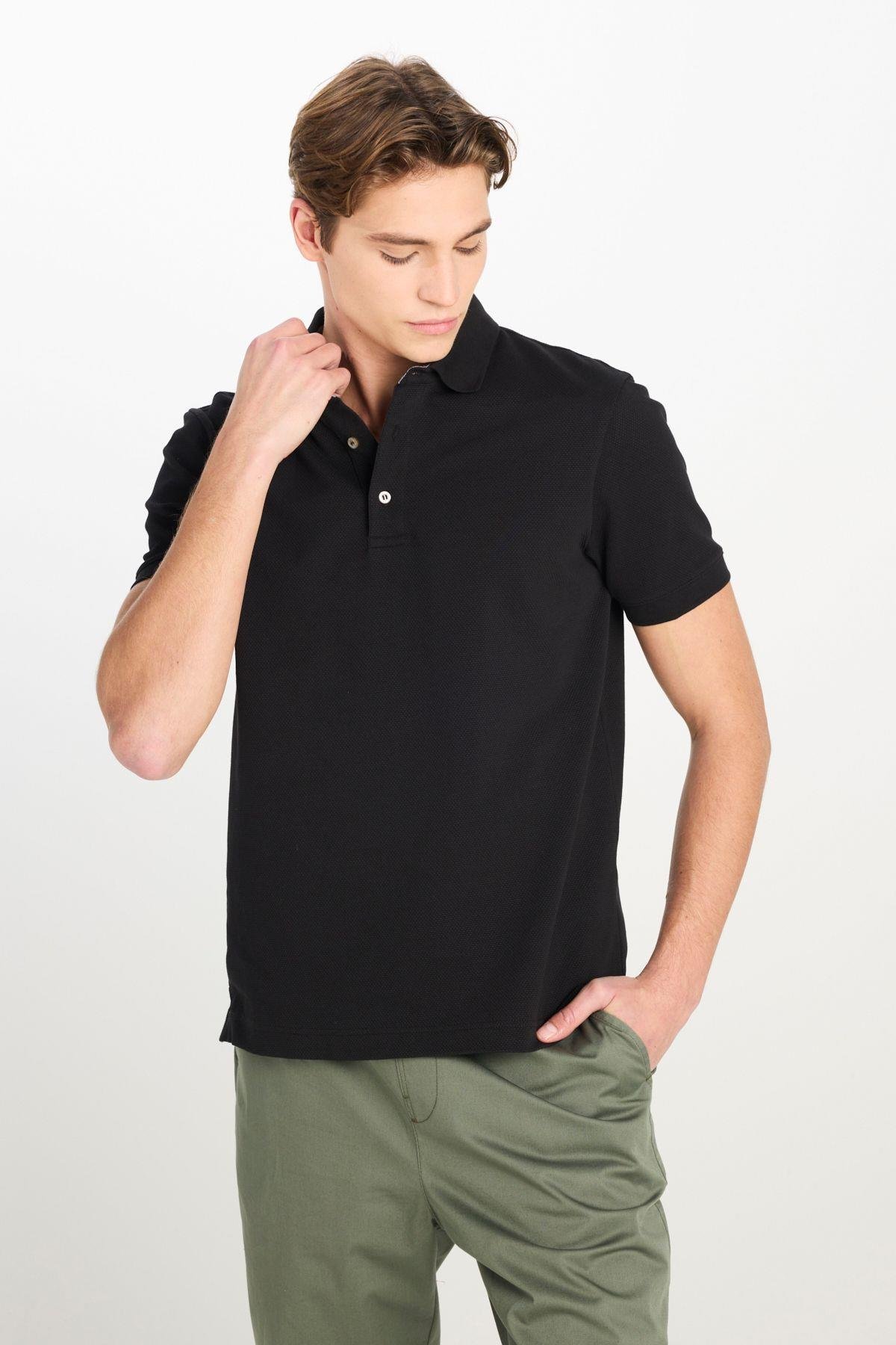 Lee Erkek Regular Fit Pamuklu Siyah Polo Yaka T-Shirt - L2510551001 - Lee - L2510551