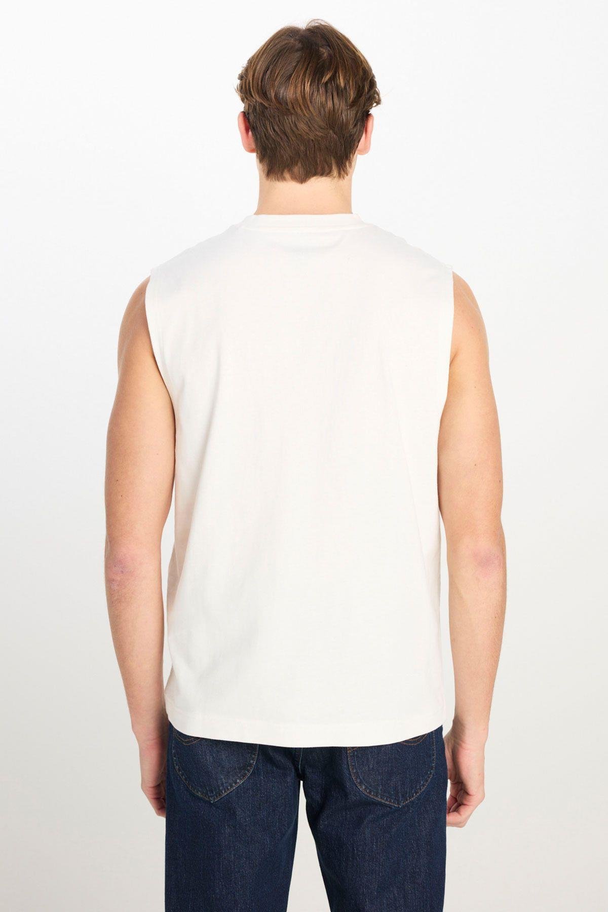 Lee Erkek Relaxed Fit Baskılı Beyaz Kolsuz T-Shirt - L2510545102 - Lee - L2510545102