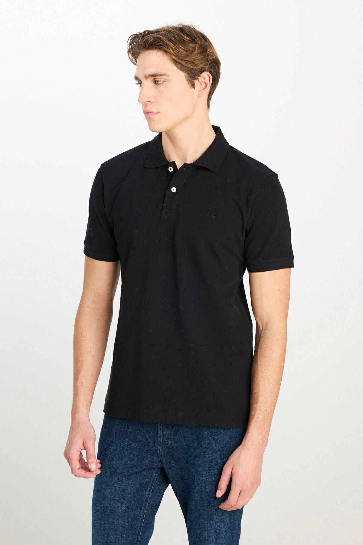 Lee Erkek Siyah Regular Fit Polo T-shirt -  L211810001-Black - Lee - ML211810001