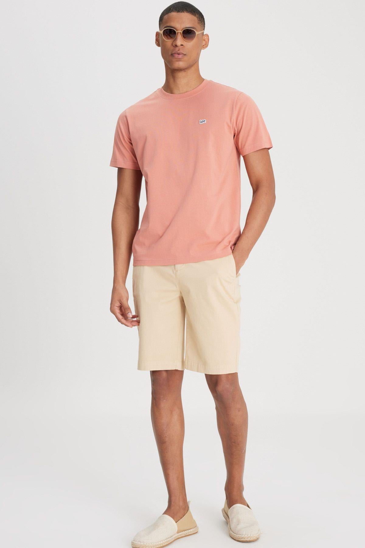 Lee Erkek Small Logo Pembe Kısa Kol T-Shirt - L60UFQUK - Lee - L60UFQUK