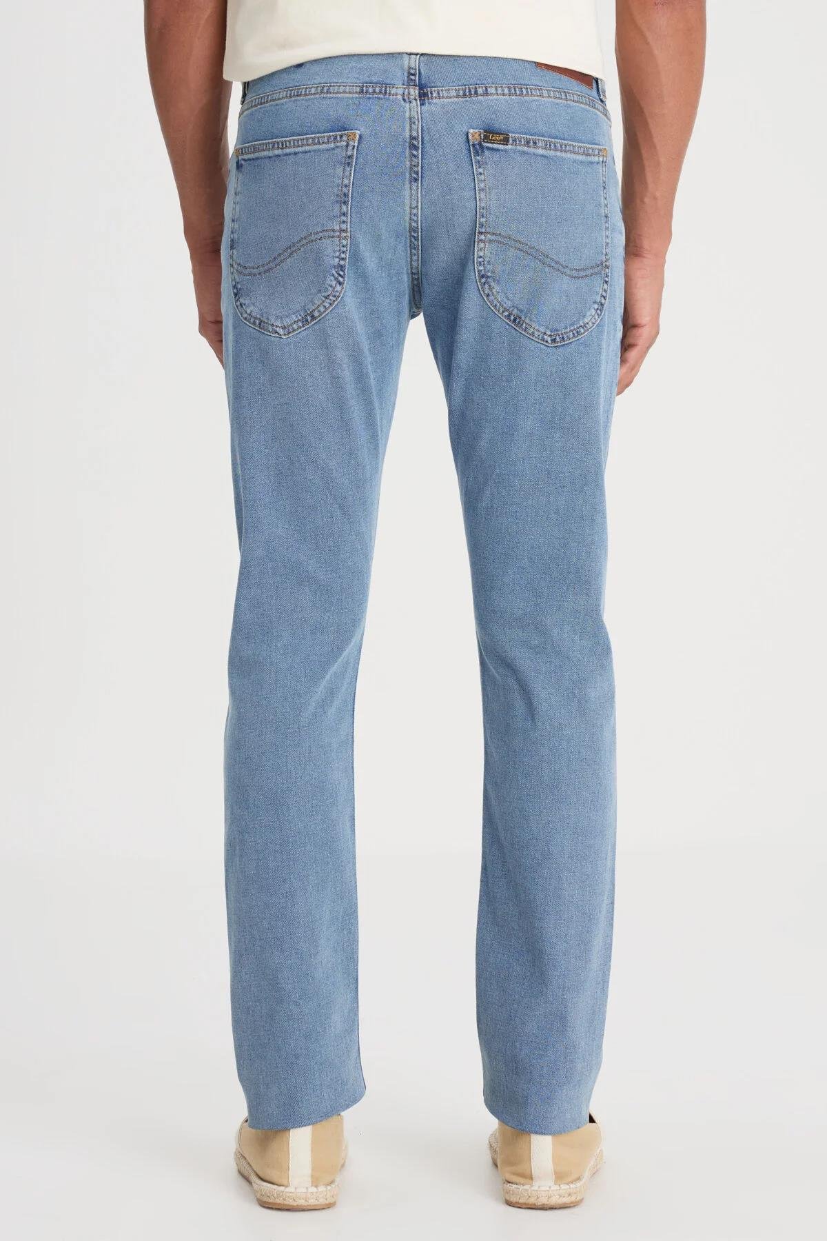 Lee Luke Slim Fit Dar Kesim Normal Bel Mavi Esnek Jean Kot Pantolon - L719059XT - Lee - muk-L719