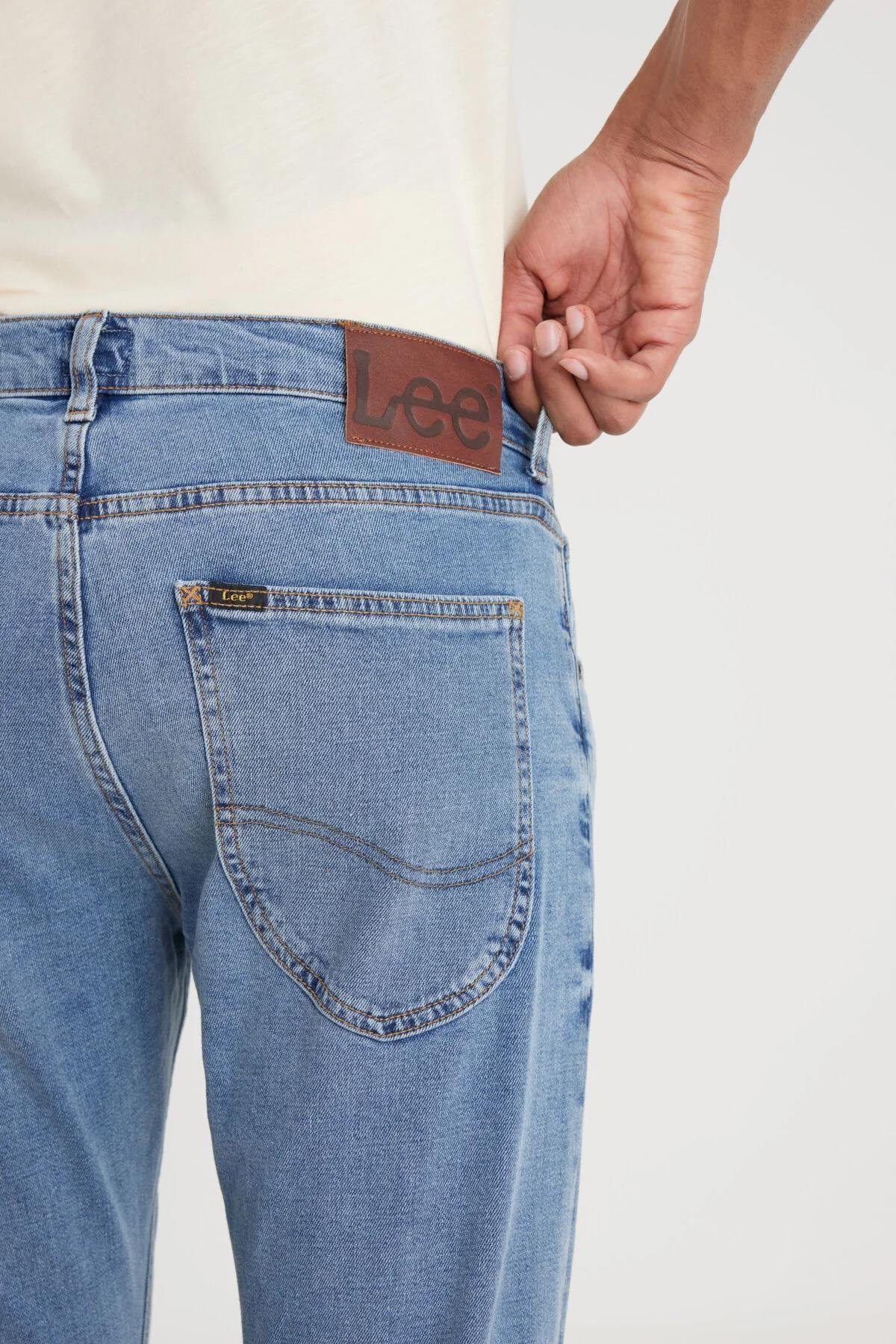 Lee Luke Slim Fit Dar Kesim Normal Bel Mavi Esnek Jean Kot Pantolon - L719059XT - Lee - muk-L719