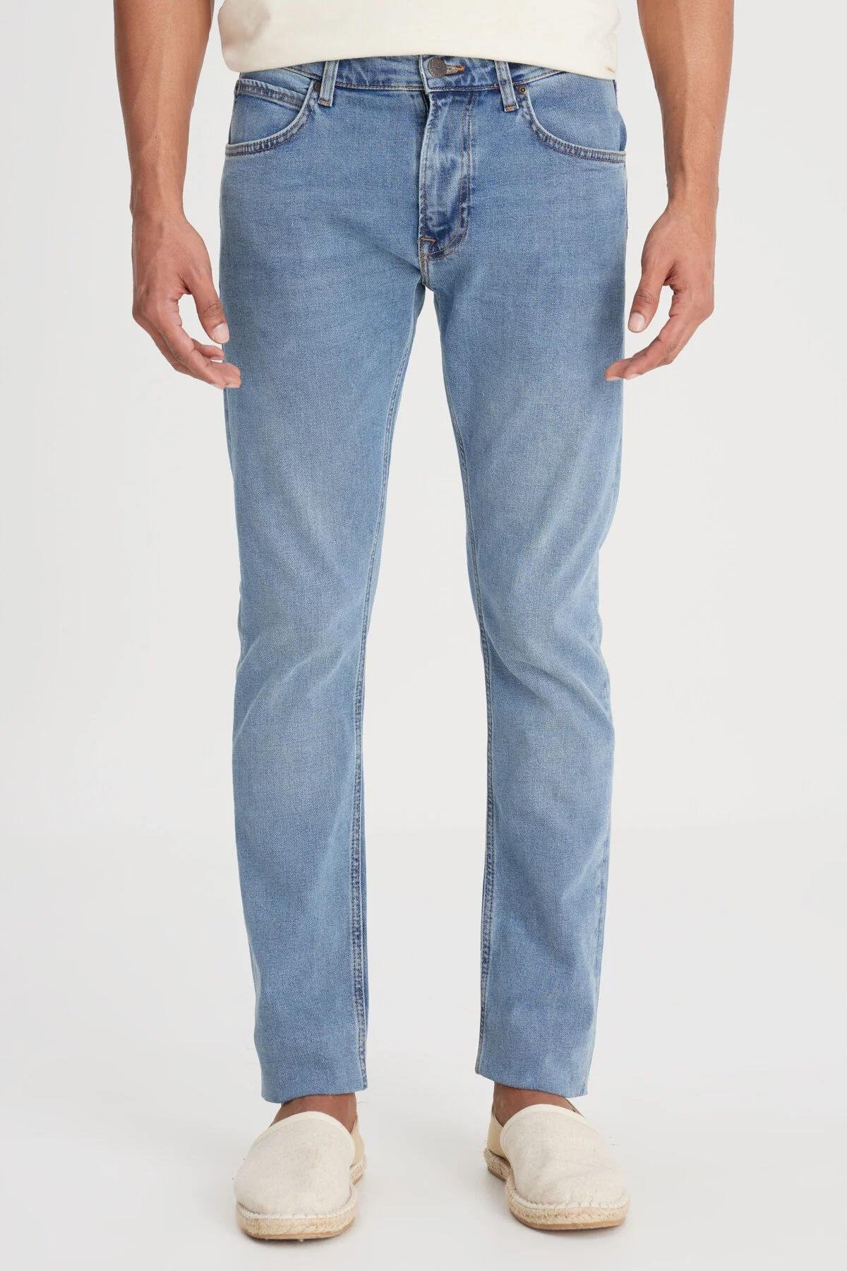 Lee Luke Slim Fit Dar Kesim Normal Bel Mavi Esnek Jean Kot Pantolon - L719059XT - Lee - muk-L719
