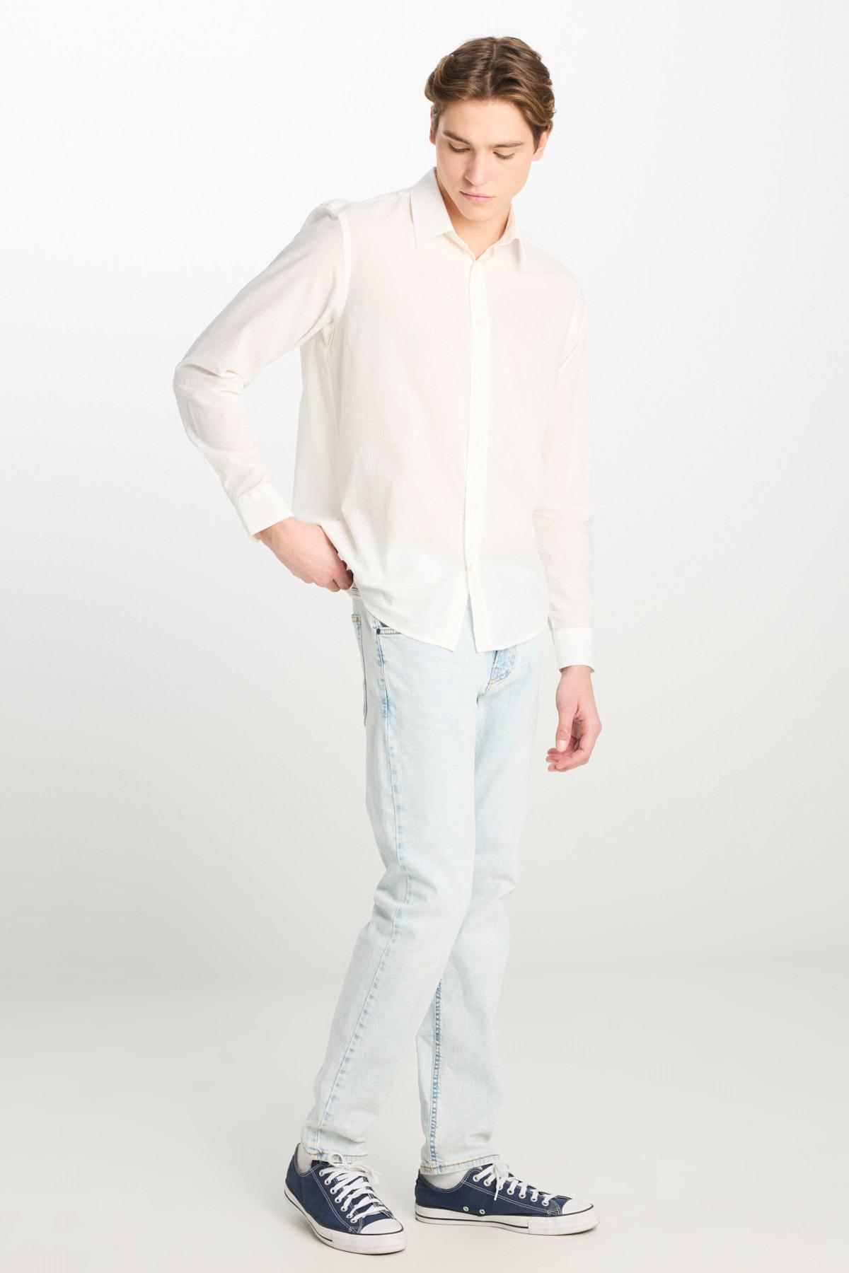 Lee Pamuk Regular Fit Normal Kesim Beyaz Gömlek - L2510557100 - Lee - L2510557100