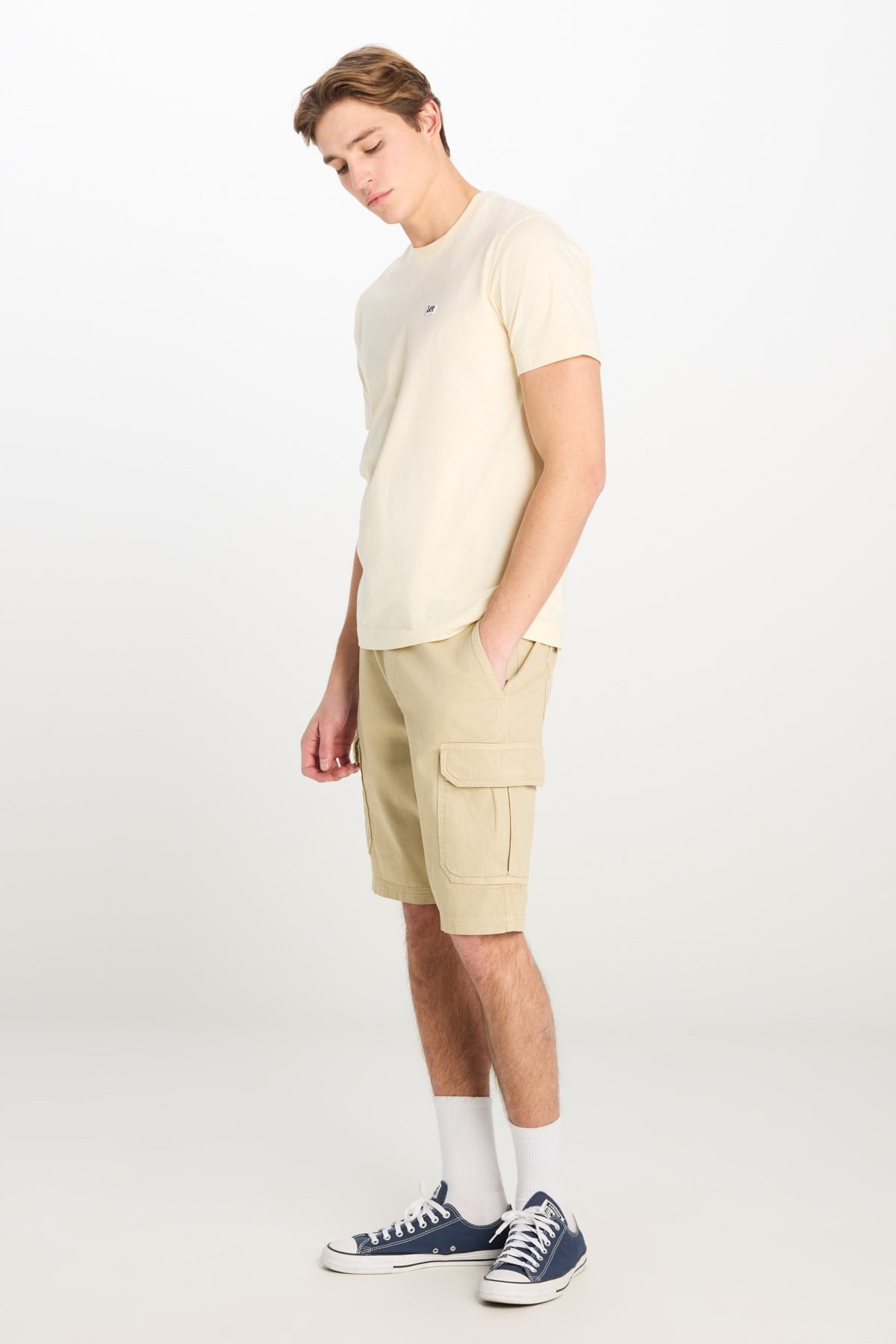 Lee Pamuklu Relaxed Fit Geniş Kesim Normal Bel Bej Chino Şort-L71JA4897 - Lee - L71JA4897-S