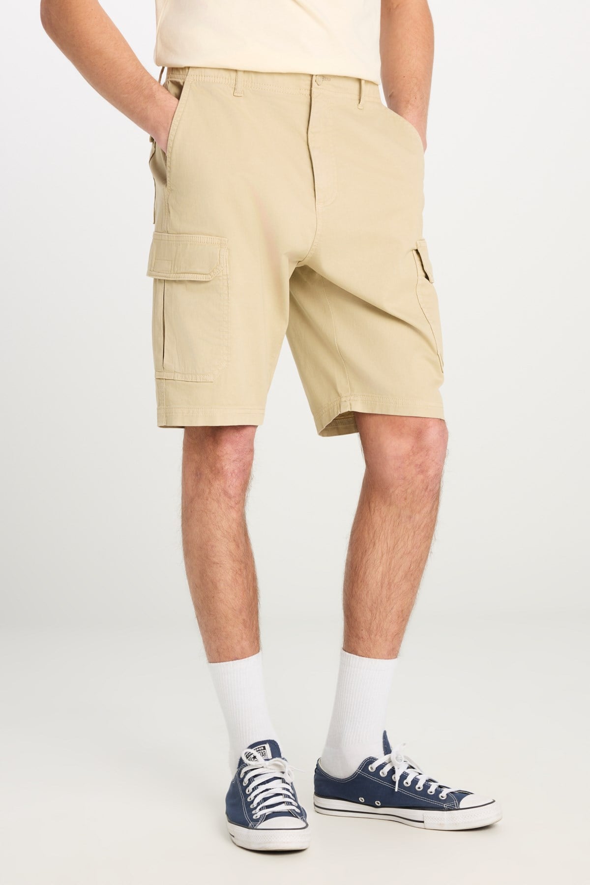 Lee Pamuklu Relaxed Fit Geniş Kesim Normal Bel Bej Chino Şort-L71JA4897 - Lee - L71JA4897-S