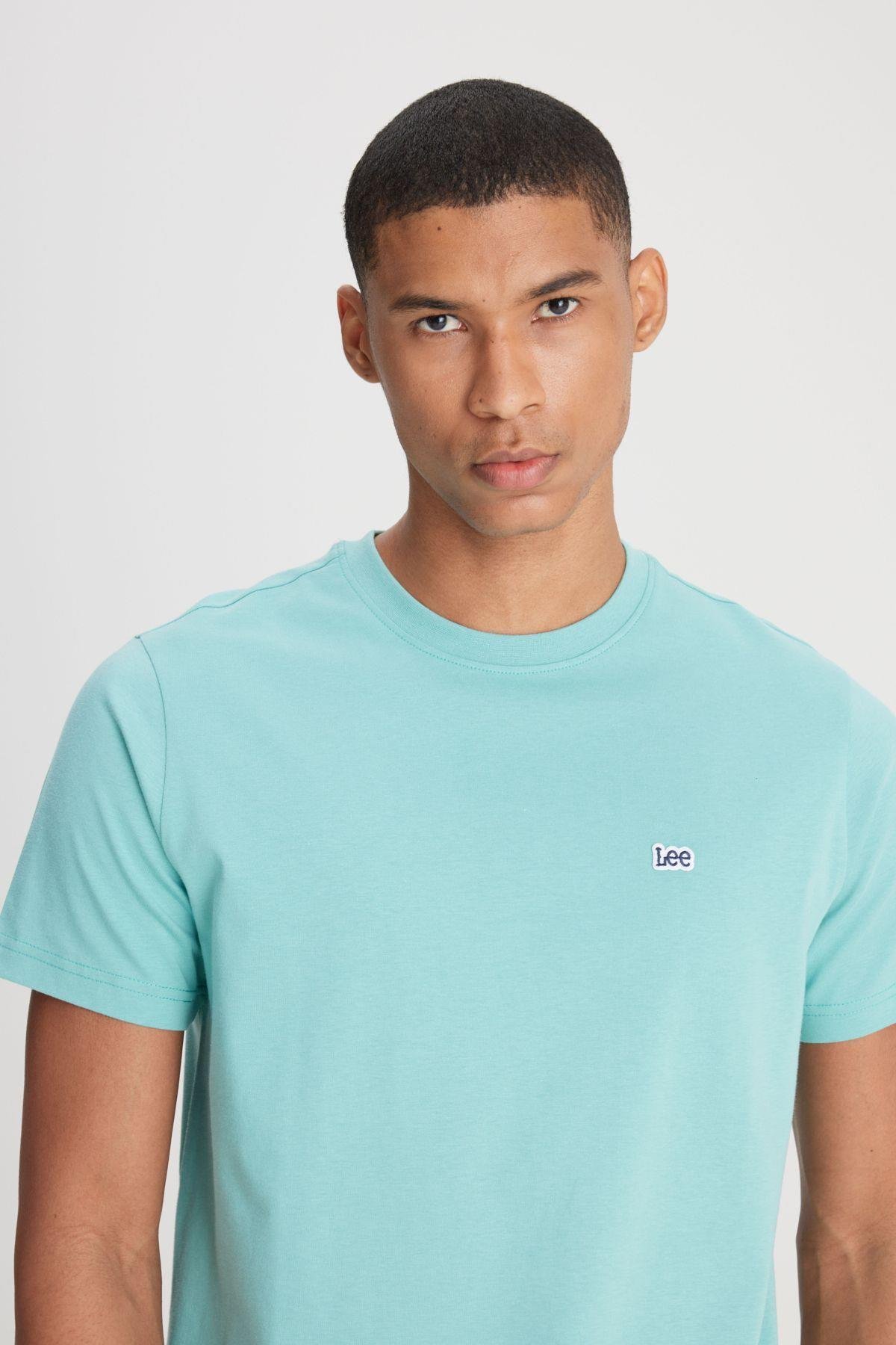 Lee Regular Fit %100 Pamuk Bisiklet Yaka Açık Mavi T-Shirt - L60UFQ41 - Lee - L60UFQ41
