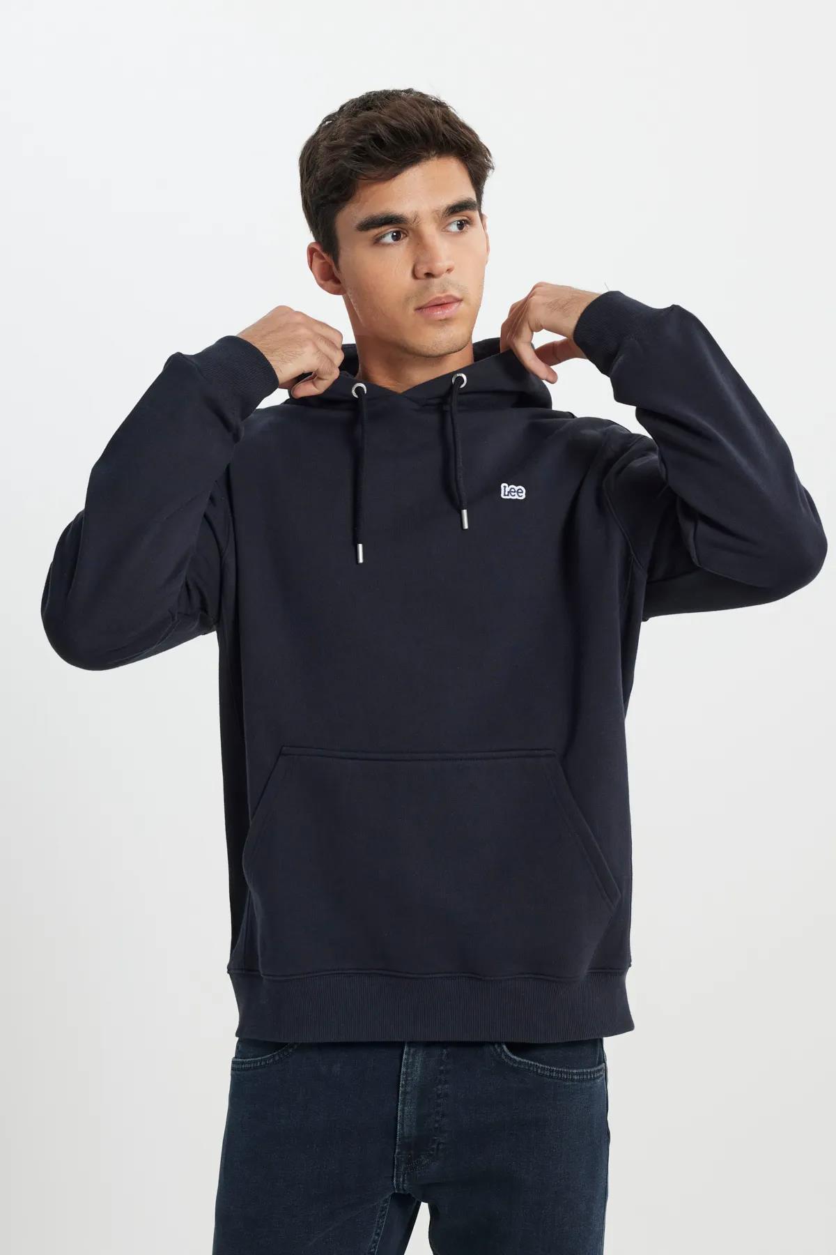 Lee Regular Fit Normal Kesim Pamuk Kapüşonlu Şardonlu Sweatshirt - L80YRY - Lee - L80YRY