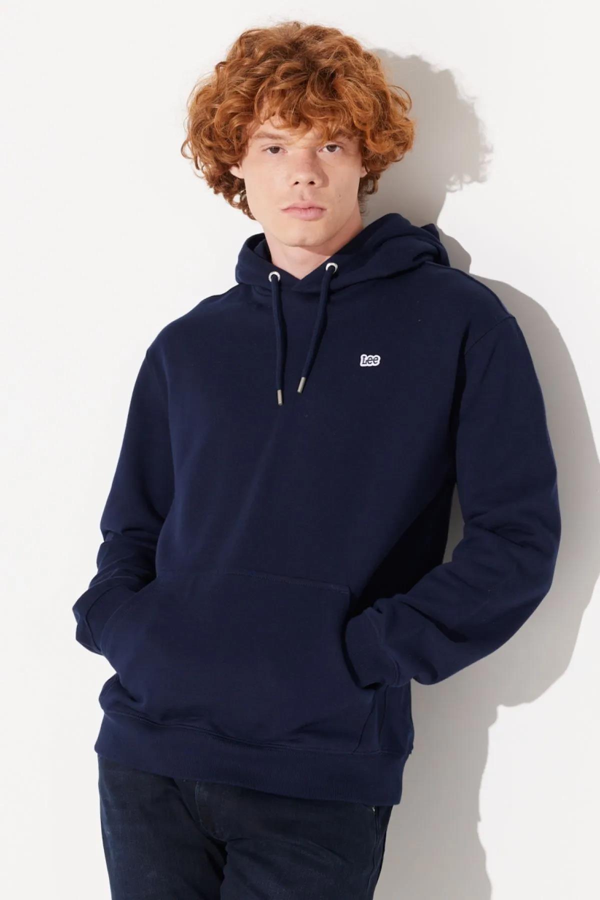 Lee Regular Fit Normal Kesim Pamuk Kapüşonlu Şardonlu Sweatshirt - L80YRY - Lee - L80YRY