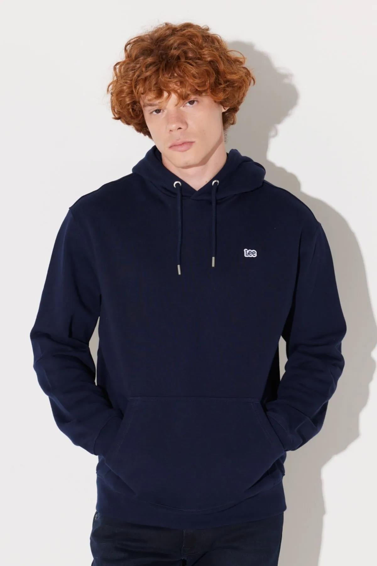 Lee Regular Fit Normal Kesim Pamuk Kapüşonlu Şardonlu Sweatshirt - L80YRY - Lee - L80YRY