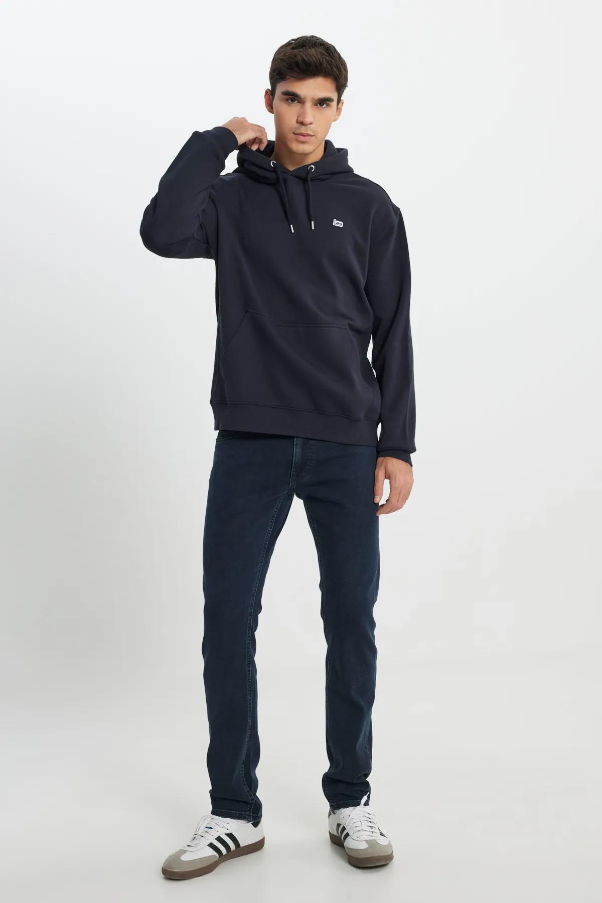 Lee Regular Fit Normal Kesim Pamuk Kapüşonlu Şardonlu Sweatshirt - L80YRY - Lee - L80YRY