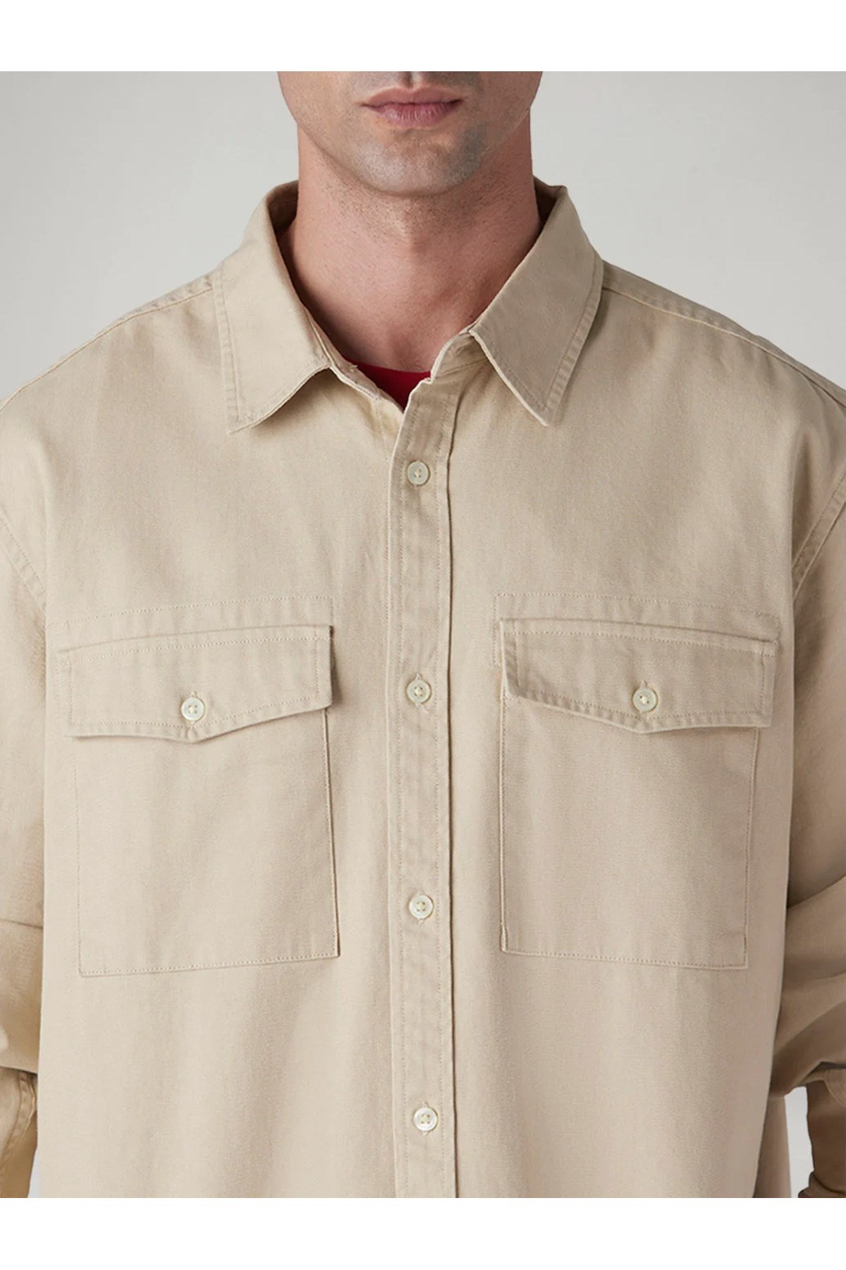 Levi’s Erkek Bej Relaxed Fit Ceket Gömlek-008JD-0001 - Levi's - 008JD-0001