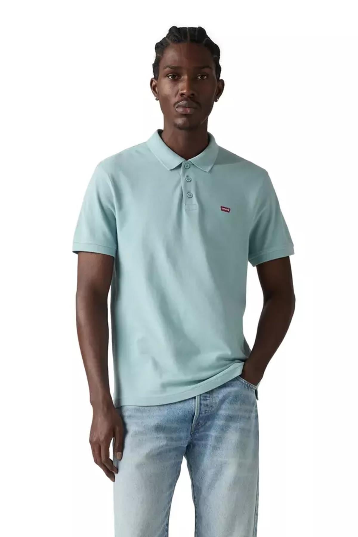 Levi's Erkek 100% Pamuk Standard Fit Polo Yaka Su Yeşili T-Shirt - 35883-0283 - Levi's - 35883-0283
