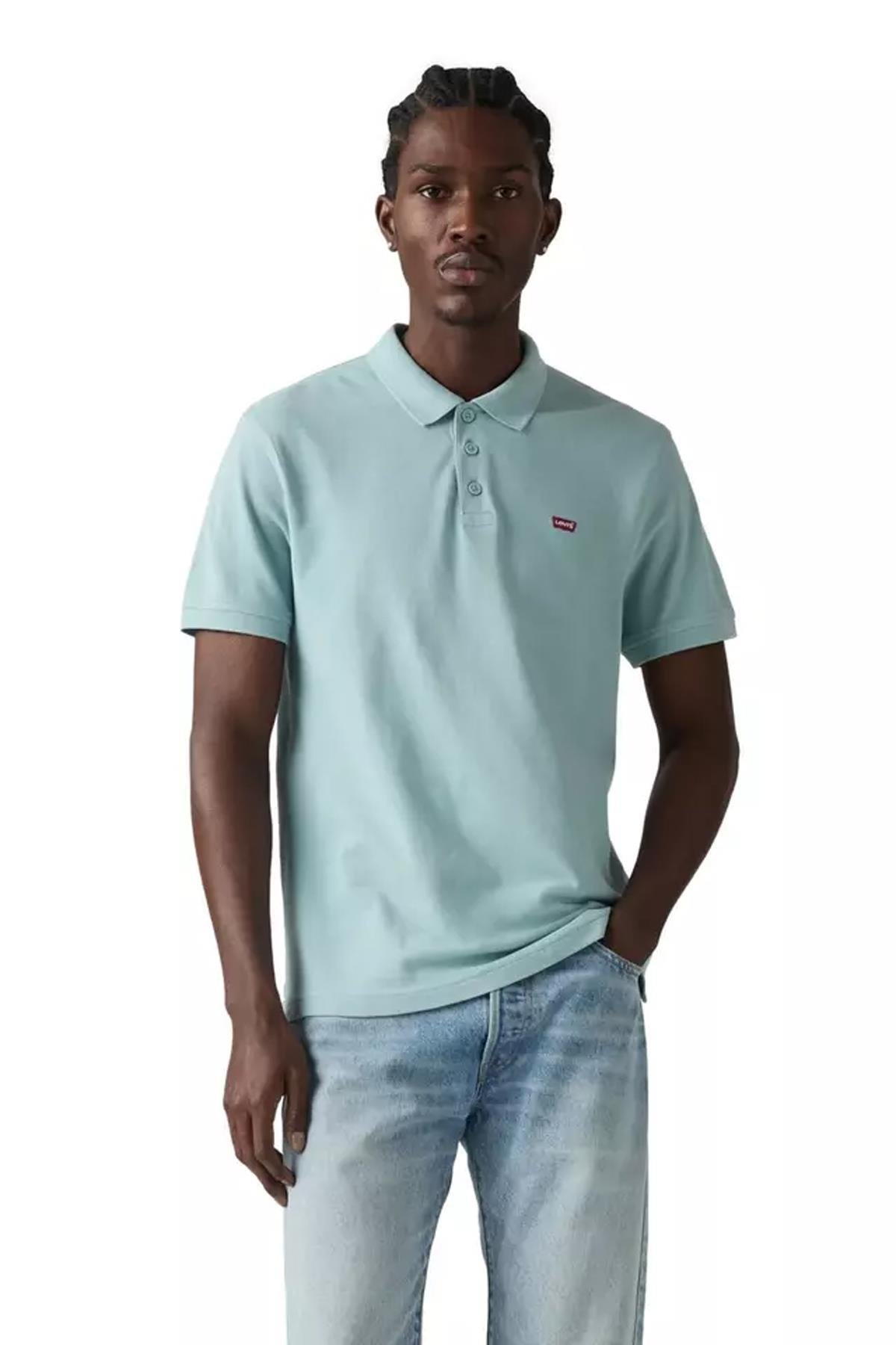 Levi's Erkek 100% Pamuk Standard Fit Polo Yaka Su Yeşili T-Shirt - 35883-0283 - Levi's - 35883-0283