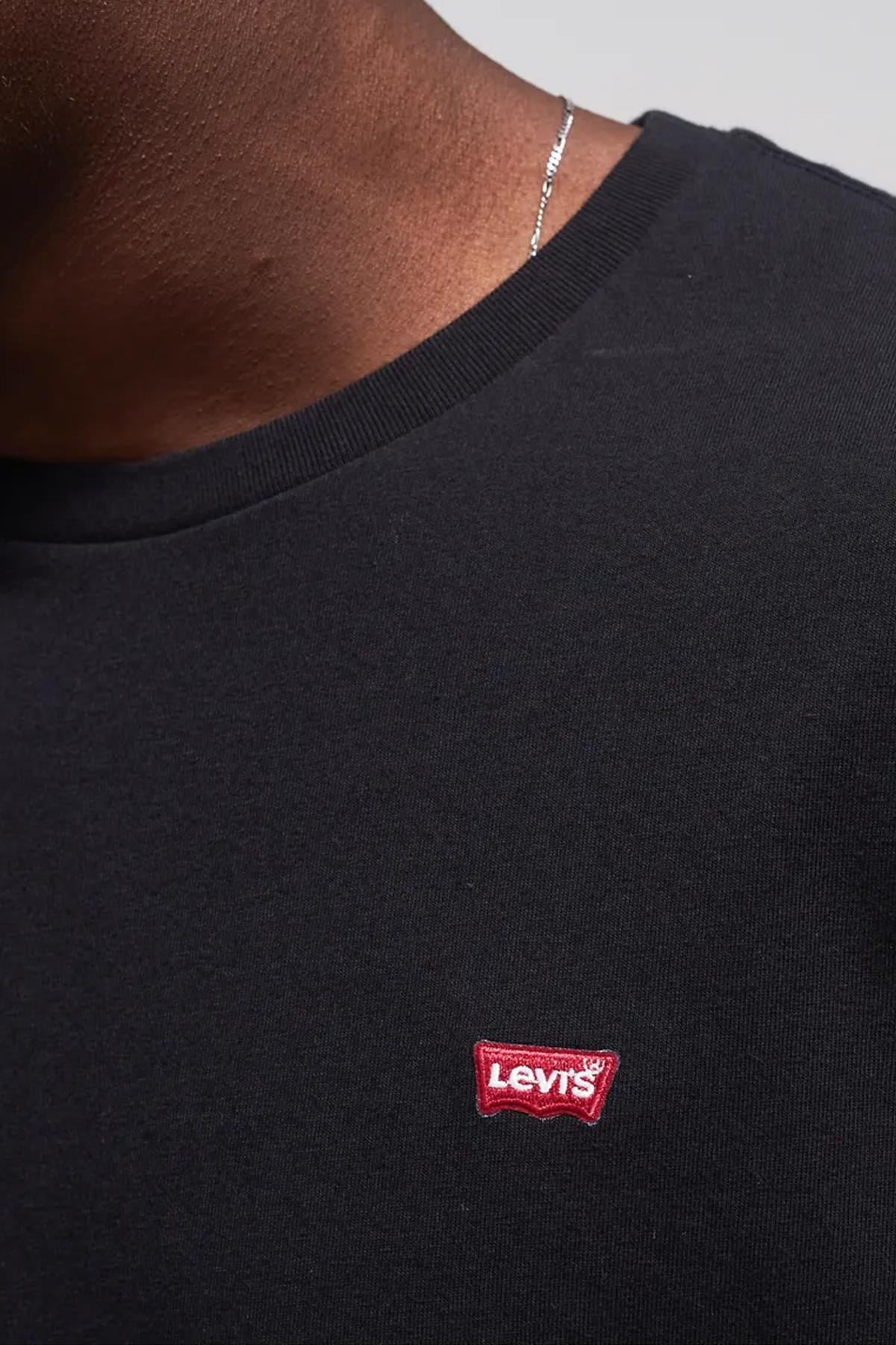 Levi's Erkek Arma Logo Bisiklet Yaka Siyah Basic T-shirt- 56605-0075-76-77 - Levi's - 56605-0076