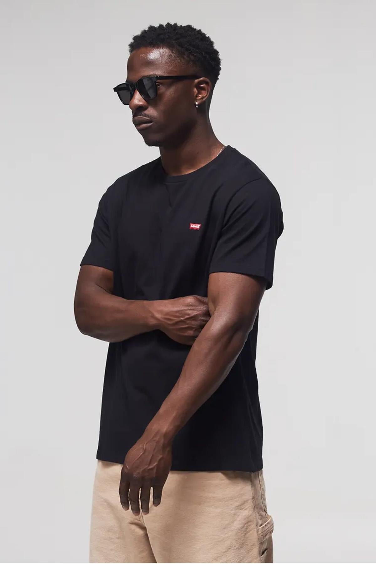 Levi's Erkek Arma Logo Bisiklet Yaka Siyah Basic T-shirt- 56605-0075-76-77 - Levi's - 56605-0076