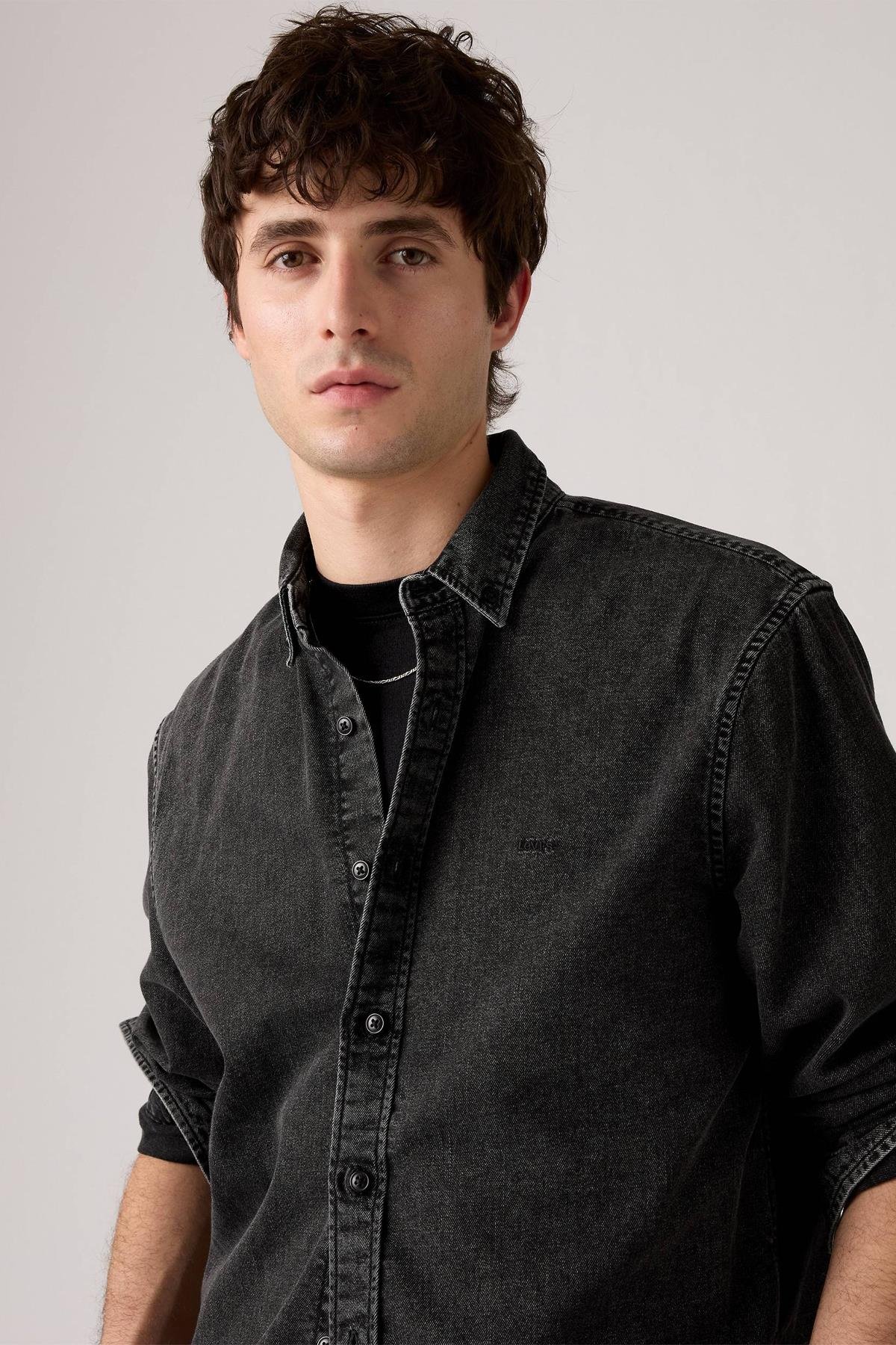 Levi's Erkek Authentic Button Down Siyah Kot Gömlek-A7210-0038 - Levi's - A721000380