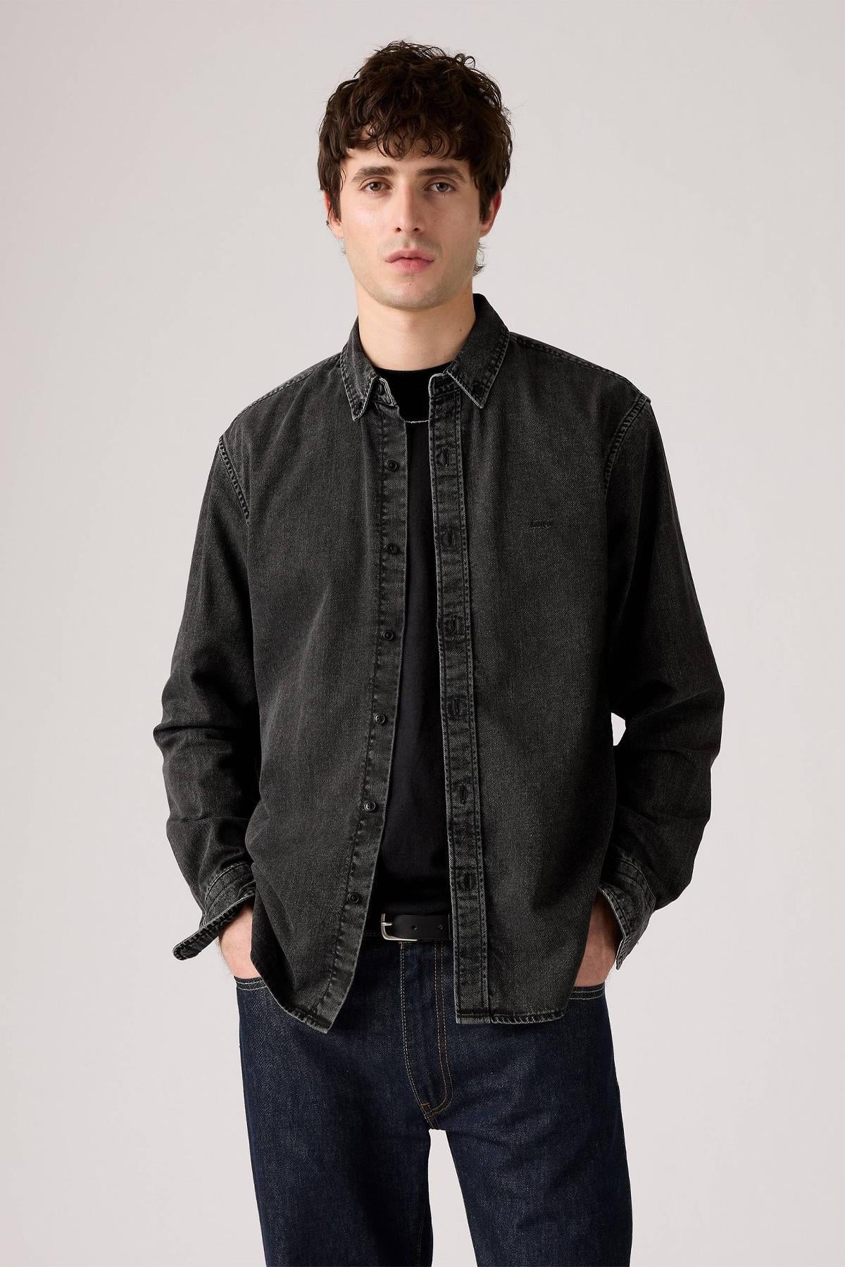 Levi's Erkek Authentic Button Down Siyah Kot Gömlek-A7210-0038 - Levi's - A721000380