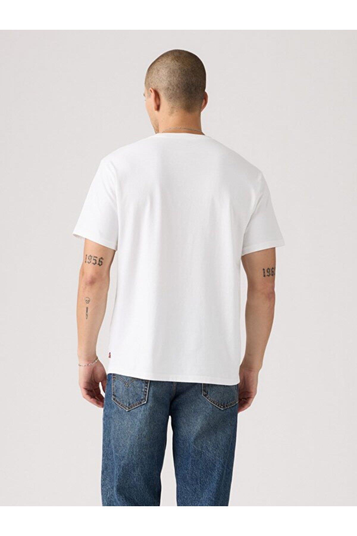 Levi's Erkek Bisiklet Yaka Beyaz T-Shirt - A2082-0369 - Levi's - A2082-0369