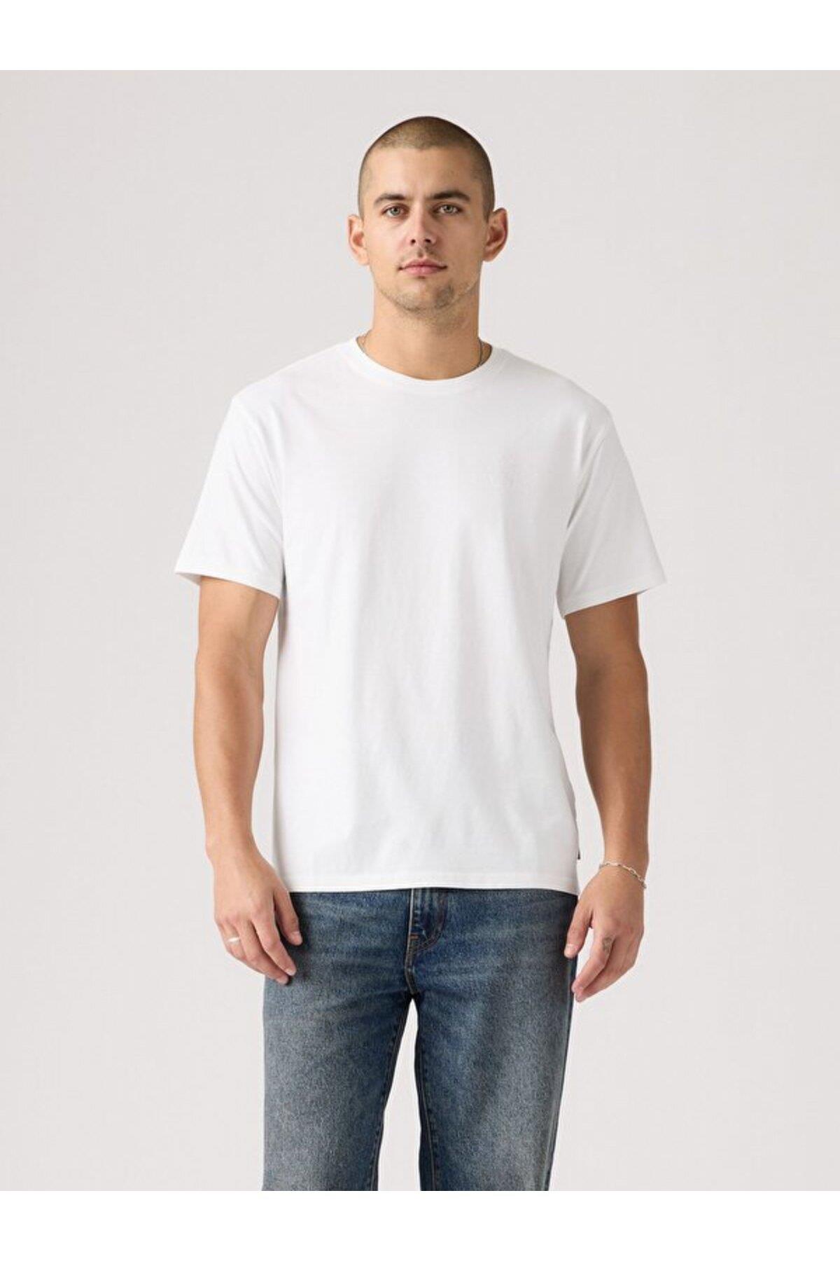 Levi's Erkek Bisiklet Yaka Beyaz T-Shirt - A2082-0369 - Levi's - A2082-0369
