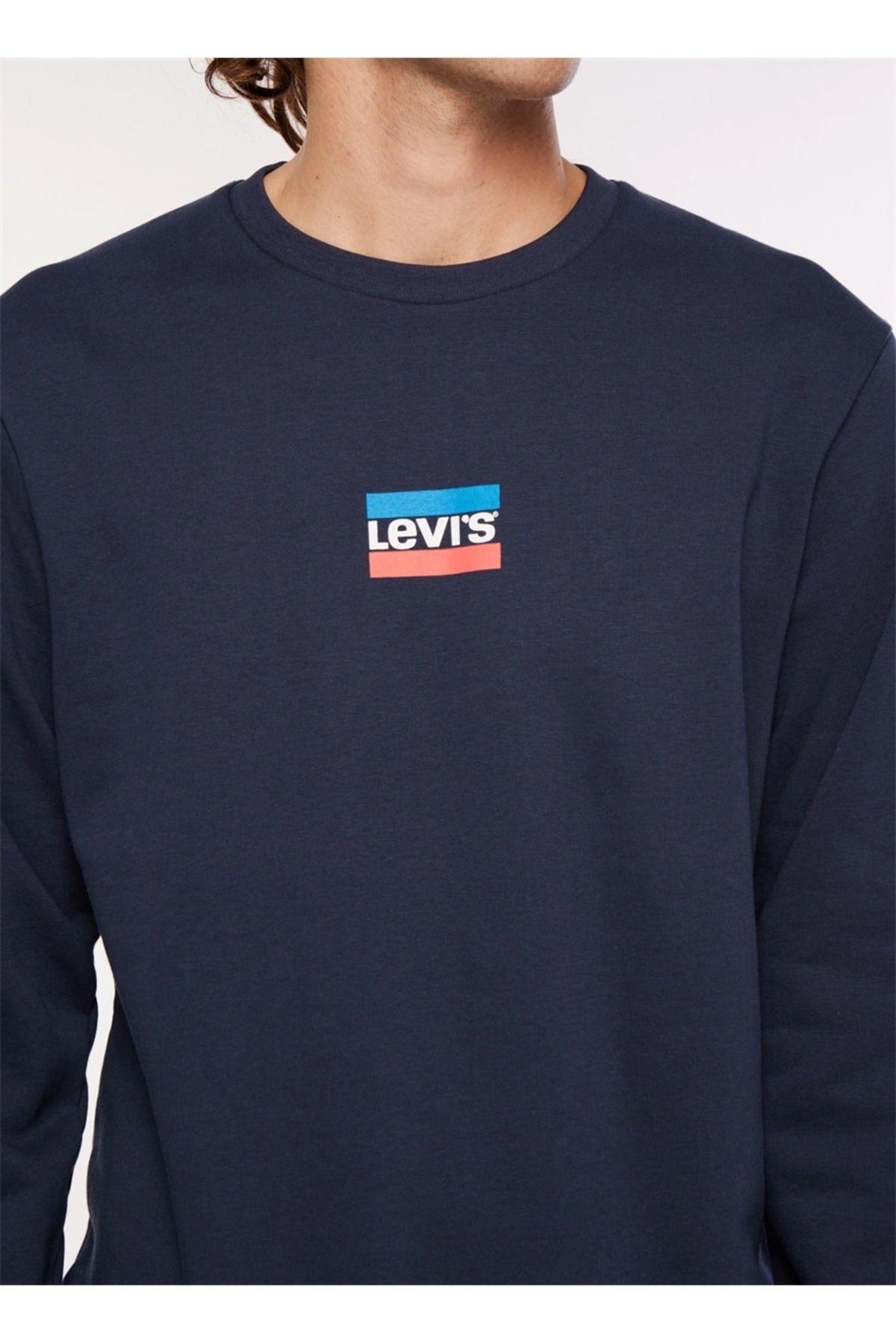Levi's Erkek Bisiklet Yaka Mavi Sweatshırt - A2824-0006 - Levi's - A2824-0006