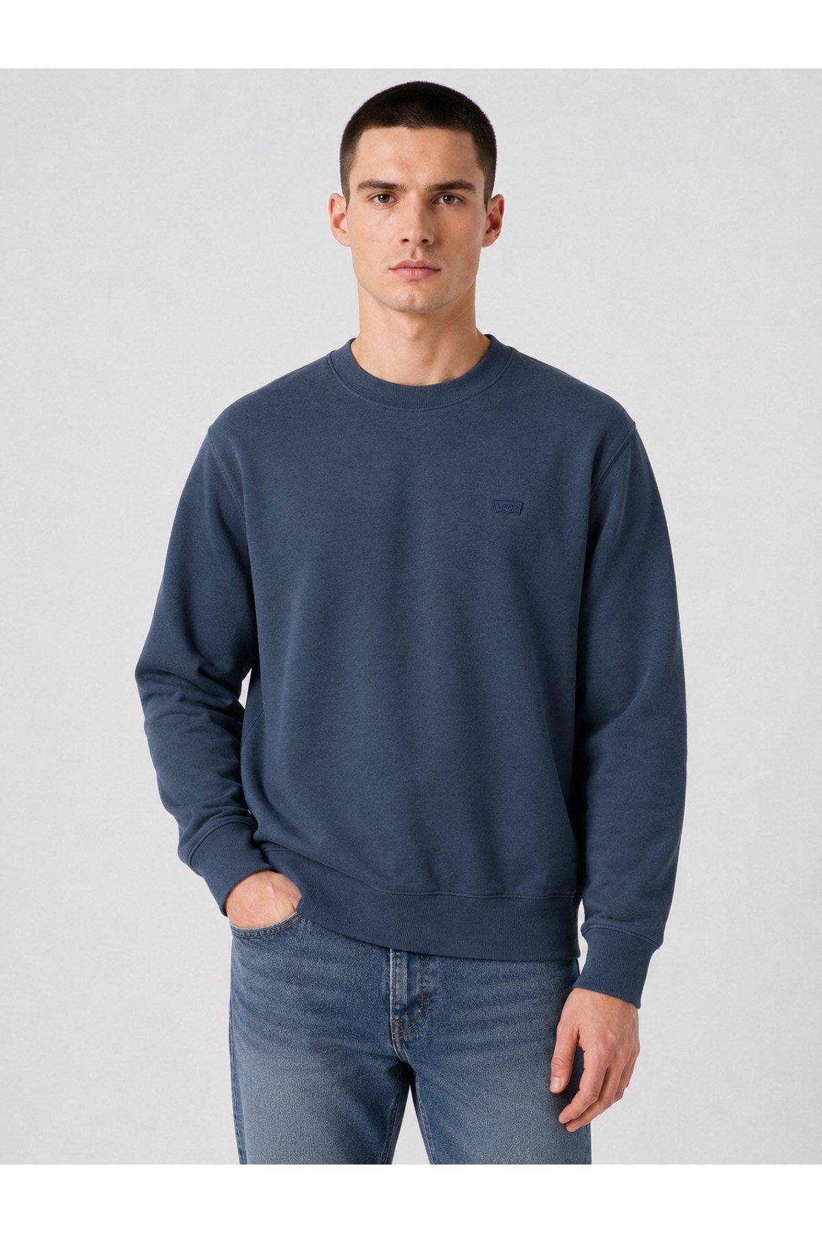 Levi's Erkek Bisiklet Yaka Orıgınal Housemark Standart fıt Lacivert Sweatshirt - 00AUV-0001 - Levi's - 00AUV-0001