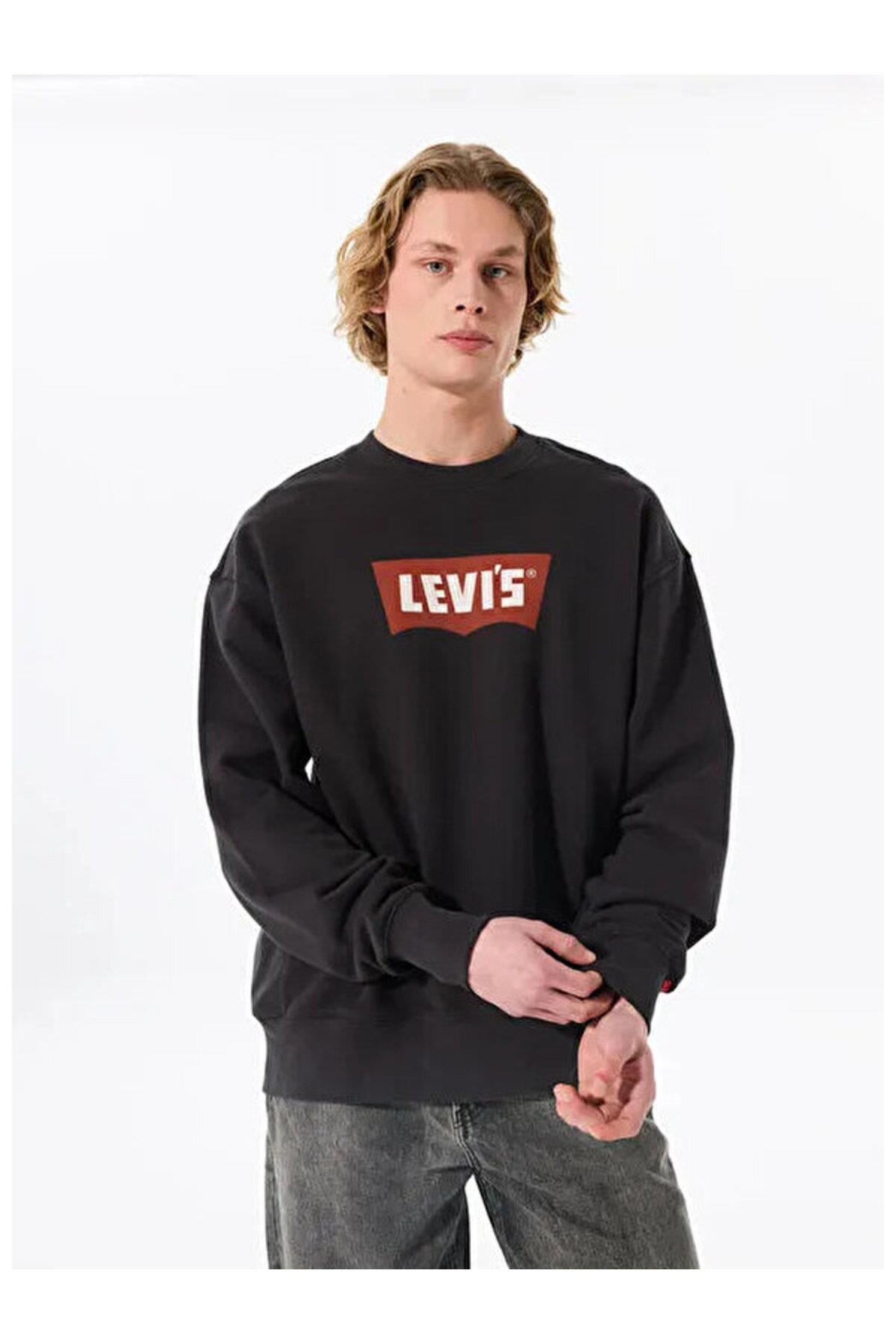 Levi's Erkek Bisiklet Yaka Premium Graphic Baskılı Siyah Sweatshirt - 003VK-0000 - Levi's - 003VK-0000