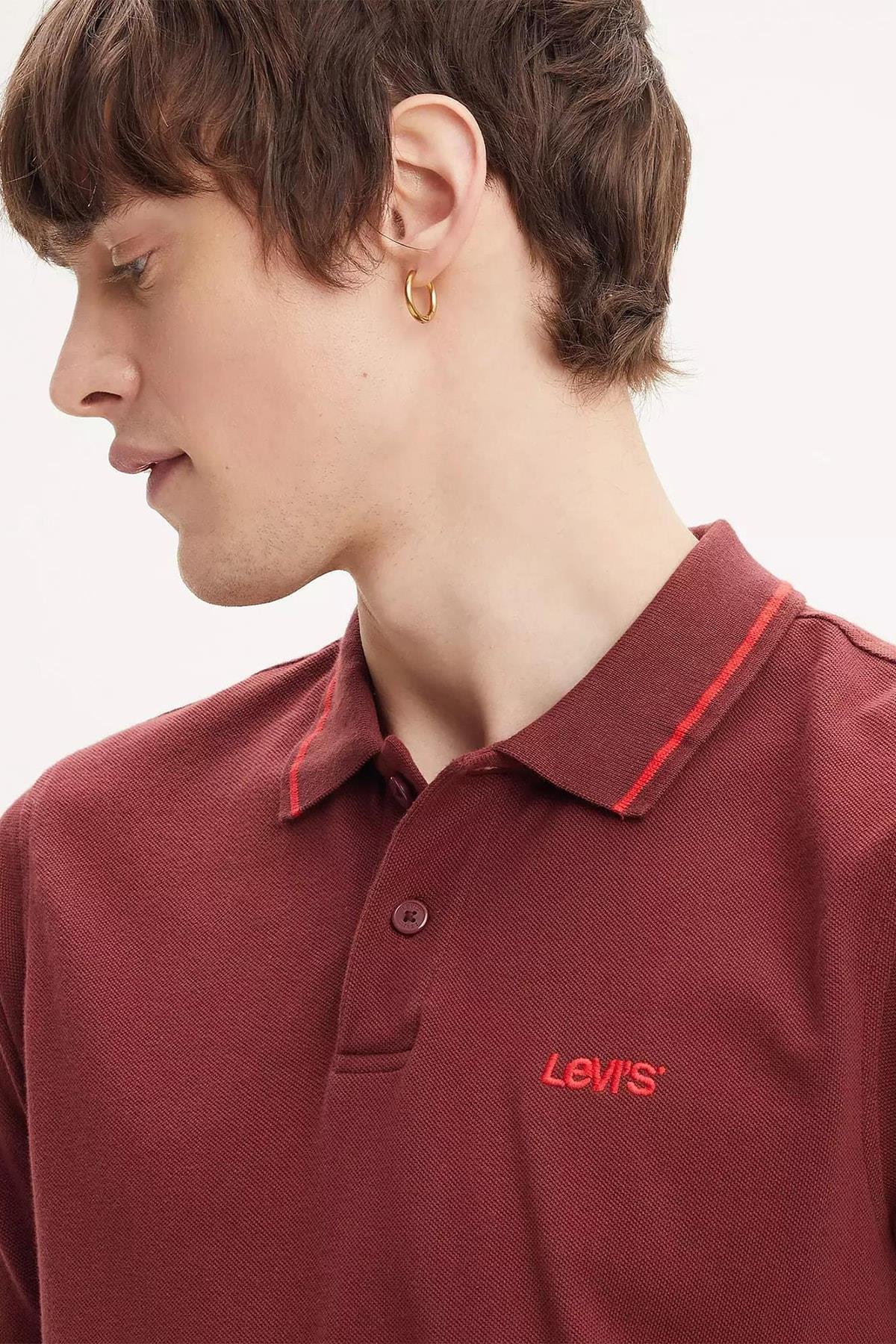 Levi's Erkek Bordo Polo Yaka Rahat T-shirt - A3121-0001 - Levi's - TYC00544046185