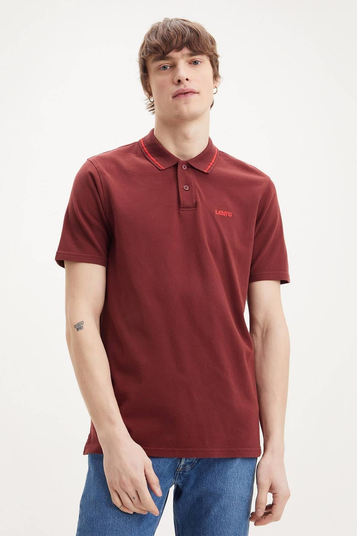 Levi's Erkek Bordo Polo Yaka Rahat T-shirt - A3121-0001 - Levi's - TYC00544046185