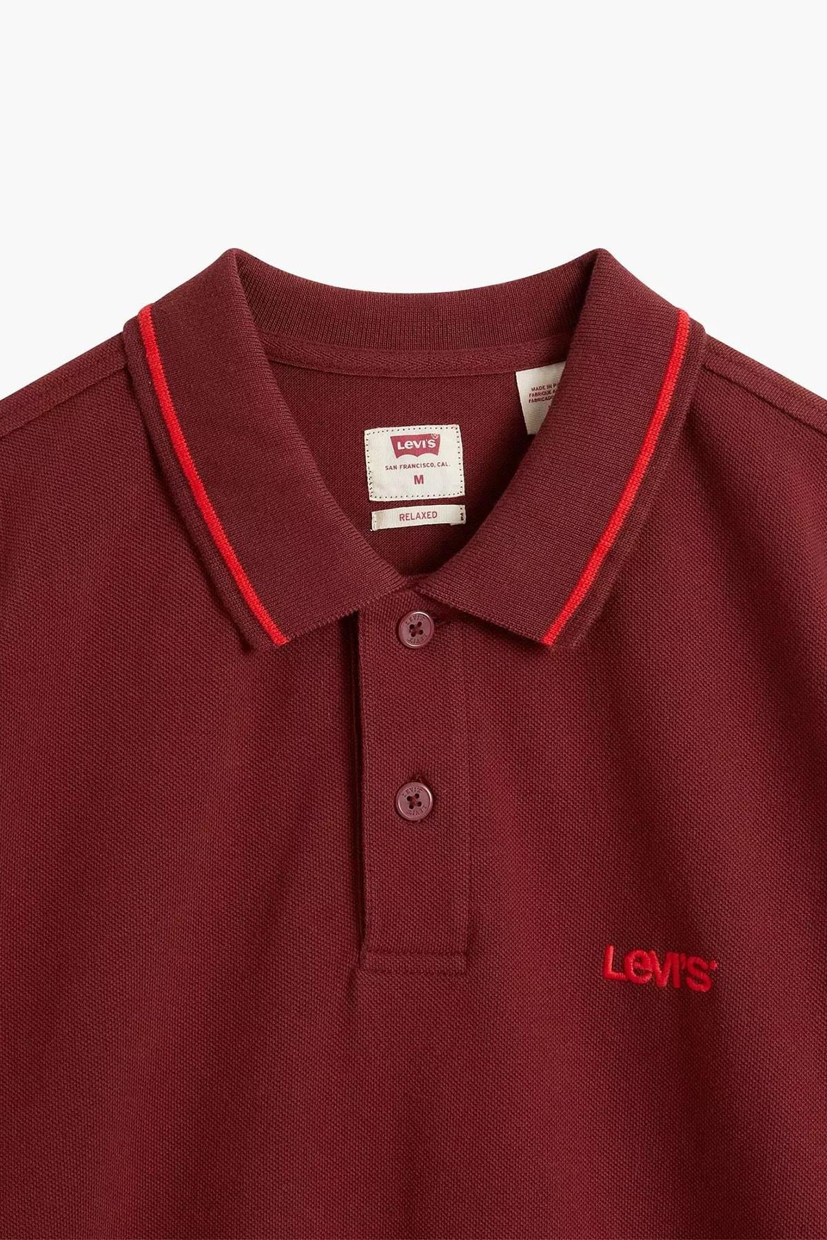 Levi's Erkek Bordo Polo Yaka Rahat T-shirt - A3121-0001 - Levi's - TYC00544046185