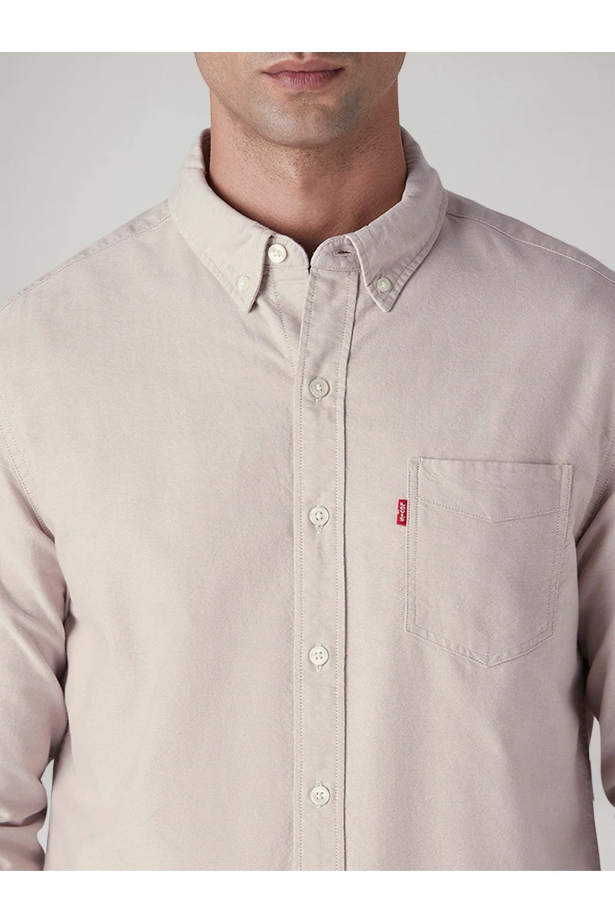 Levi's Erkek Dar Kesim Oxford Bej Cepli Gömlek 004JH-0078 - Levi's - 004JH-0078