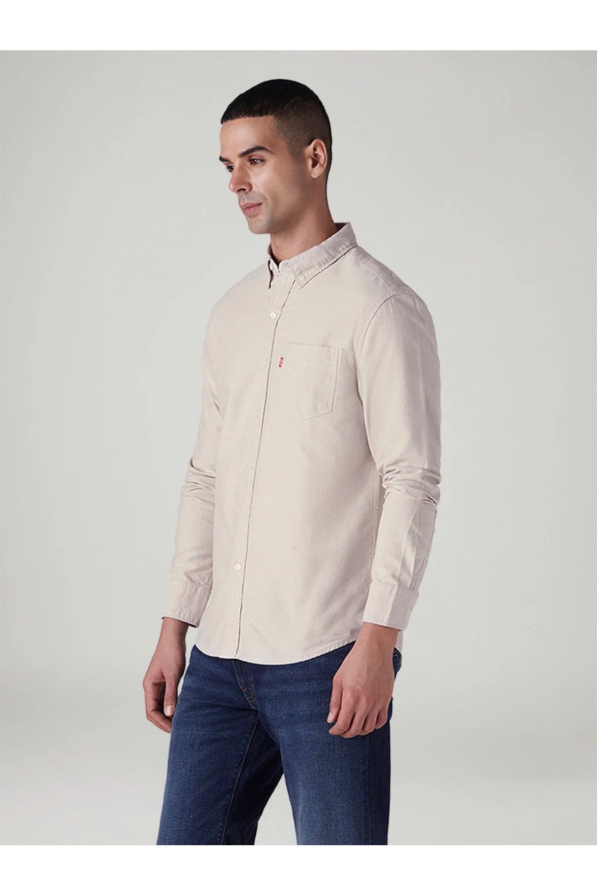 Levi's Erkek Dar Kesim Oxford Bej Cepli Gömlek 004JH-0078 - Levi's - 004JH-0078