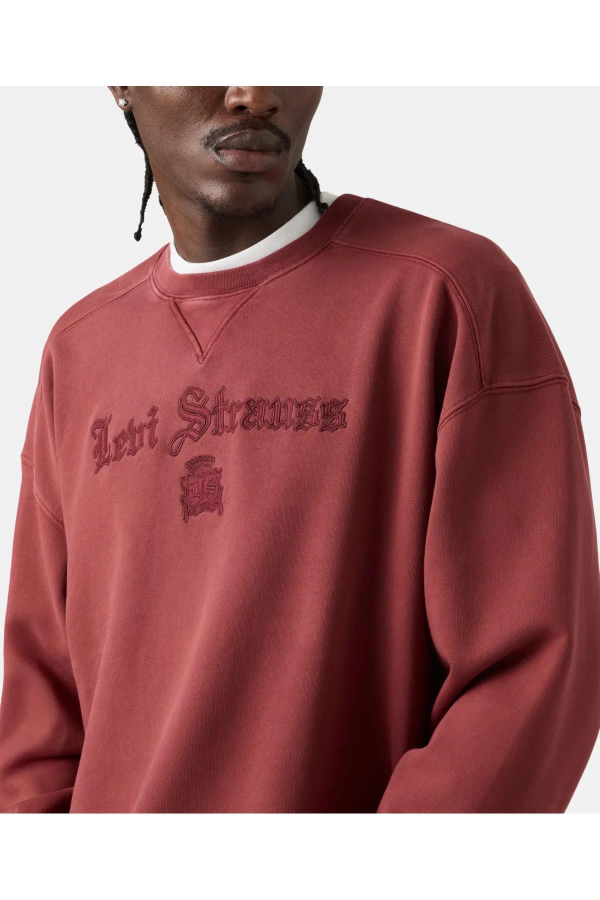 Levi's Erkek Grafik Desenli Bisiklet Yaka Bordo Sweatshirt - 005PK-0002 - Levi's - 005PK-0002