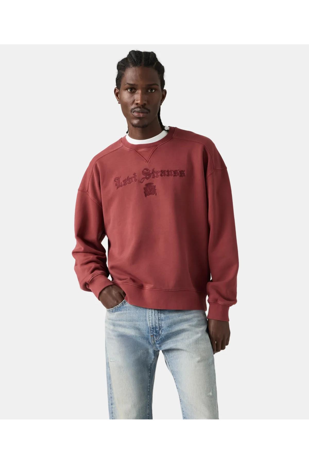 Levi's Erkek Grafik Desenli Bisiklet Yaka Bordo Sweatshirt - 005PK-0002 - Levi's - 005PK-0002