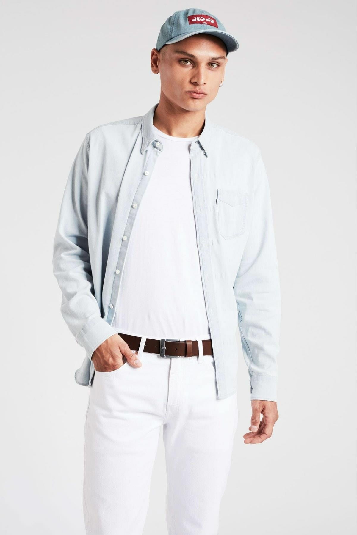 Levi's Erkek Kahverengi Deri Kemer 38016-0123 - Levi's - 38016-0123