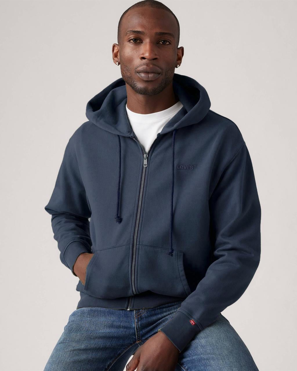 Levi's Erkek Kapüşonlu Fermuarlı Lacivert Sweatshirt - A7771-0001  - Levi's - A7771-0001