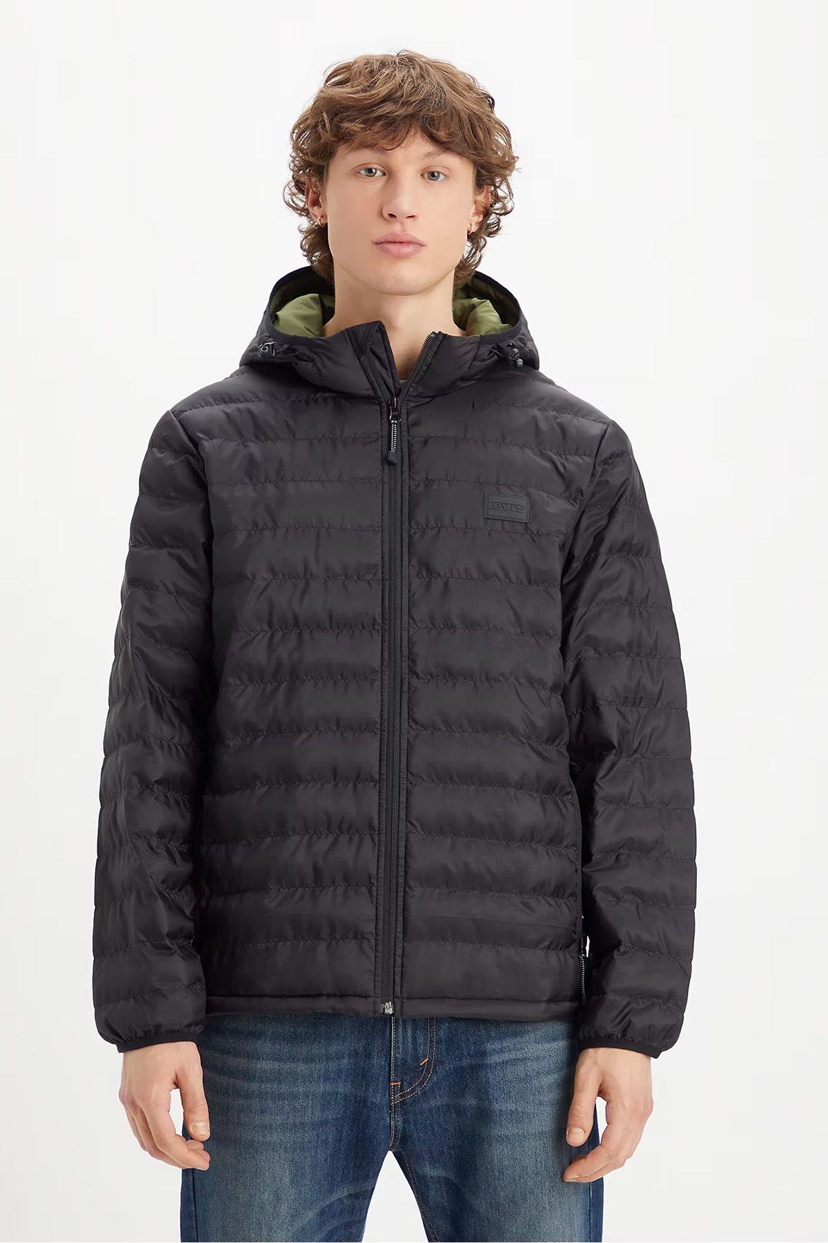 Levi's Erkek Kapüşonlu Fermuarlı Regular Fit Şişme Mont - A5622-0000 - Levi's - A5622-0000