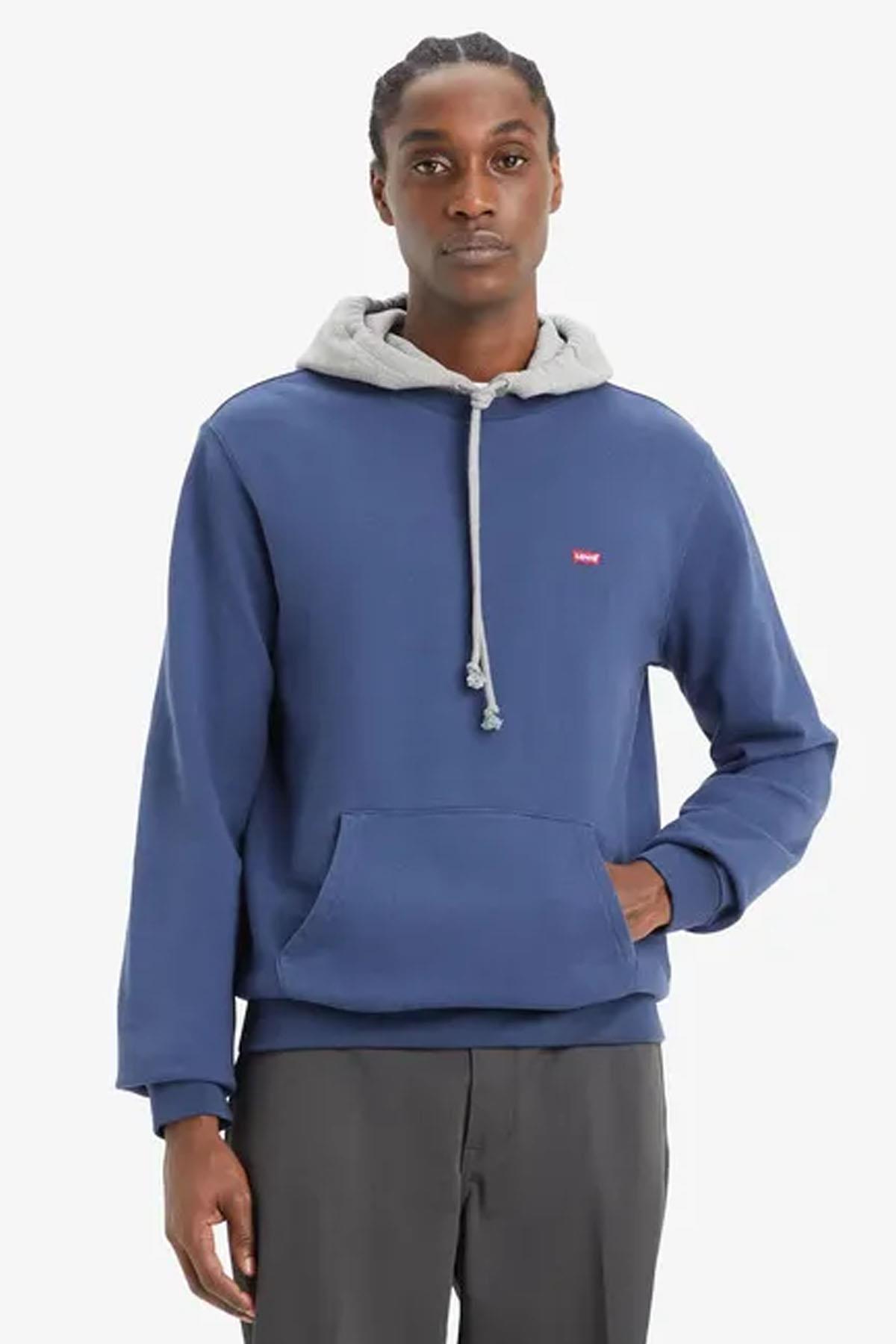 Levi's Erkek Kapüşonlu Mavi Sweatshirt - 001TV-0001 - Levi's - 001TV-0001