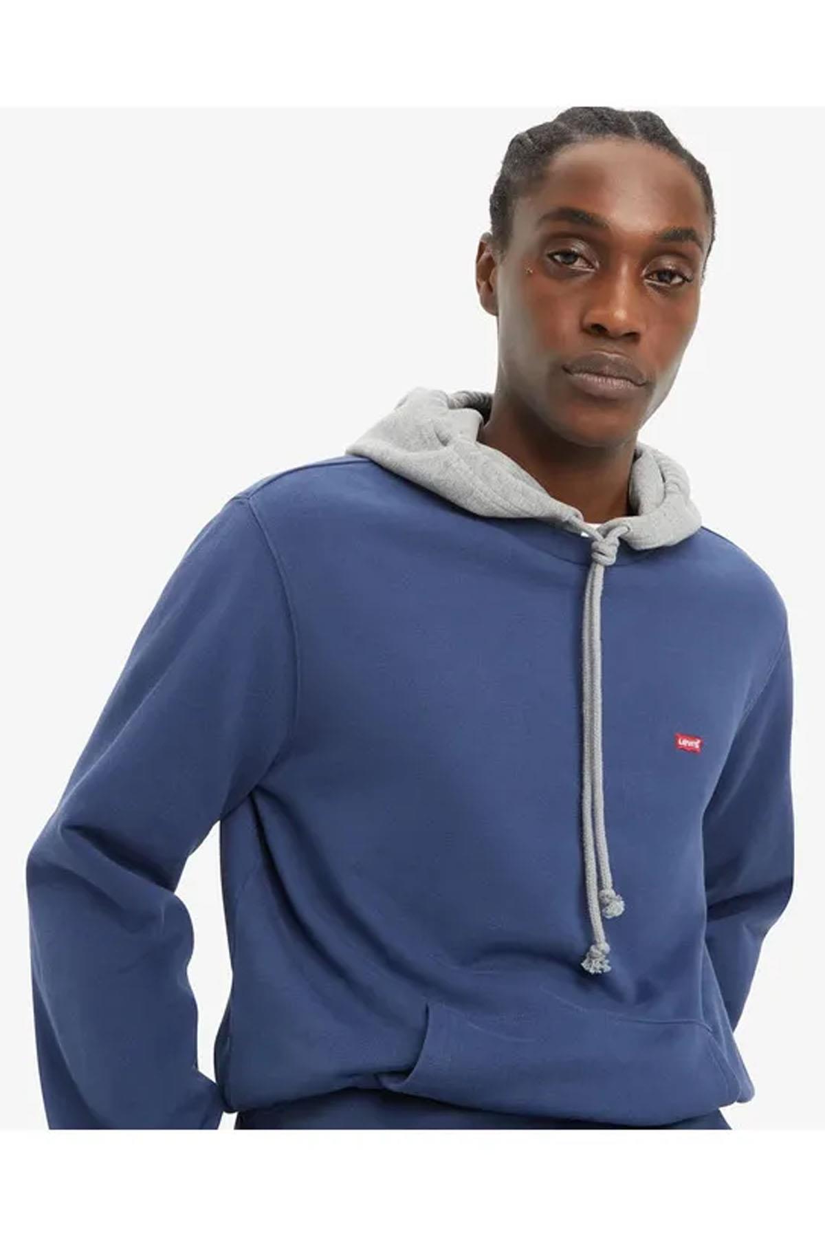Levi's Erkek Kapüşonlu Mavi Sweatshirt - 001TV-0001 - Levi's - 001TV-0001