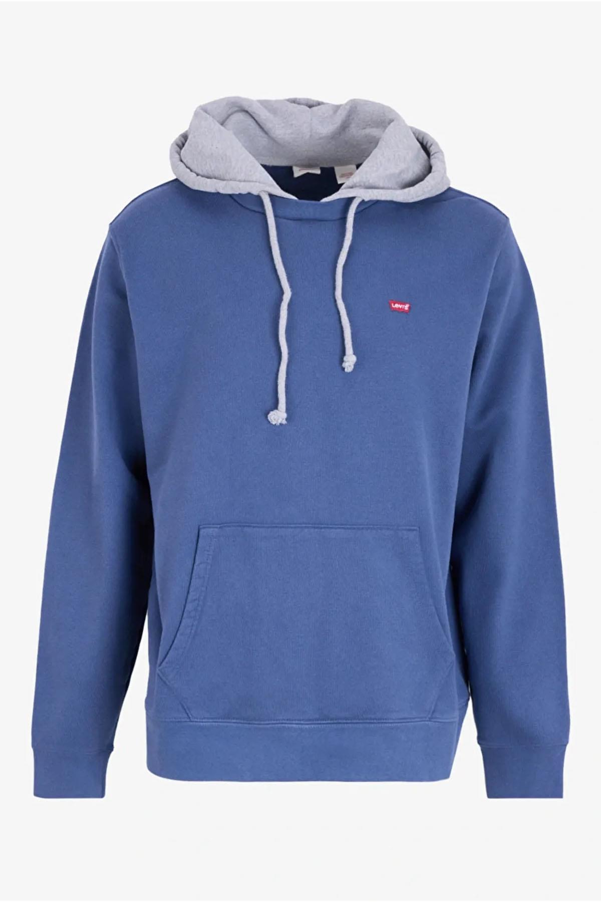 Levi's Erkek Kapüşonlu Mavi Sweatshirt - 001TV-0001 - Levi's - 001TV-0001