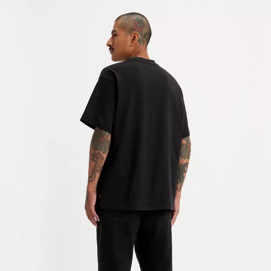 Levi's Erkek Logo İşlemeli 100% Pamuk Siyah T-Shirt - A0637-0001 - Levi's - A06370001