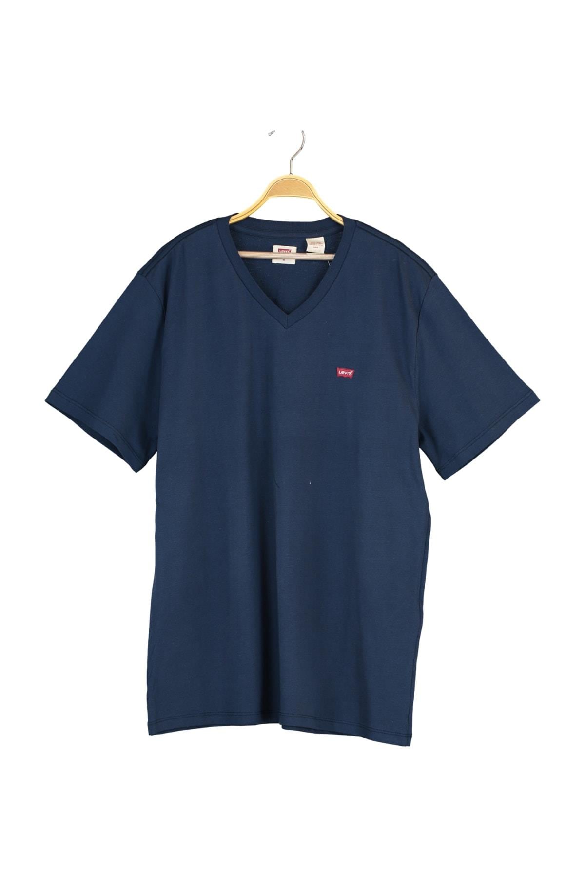Levi's Erkek Orıg Hm Vneck Lse_Dress Blues Blues Pat T-Shirt 85641-0017 - Levi's - 85641-0017