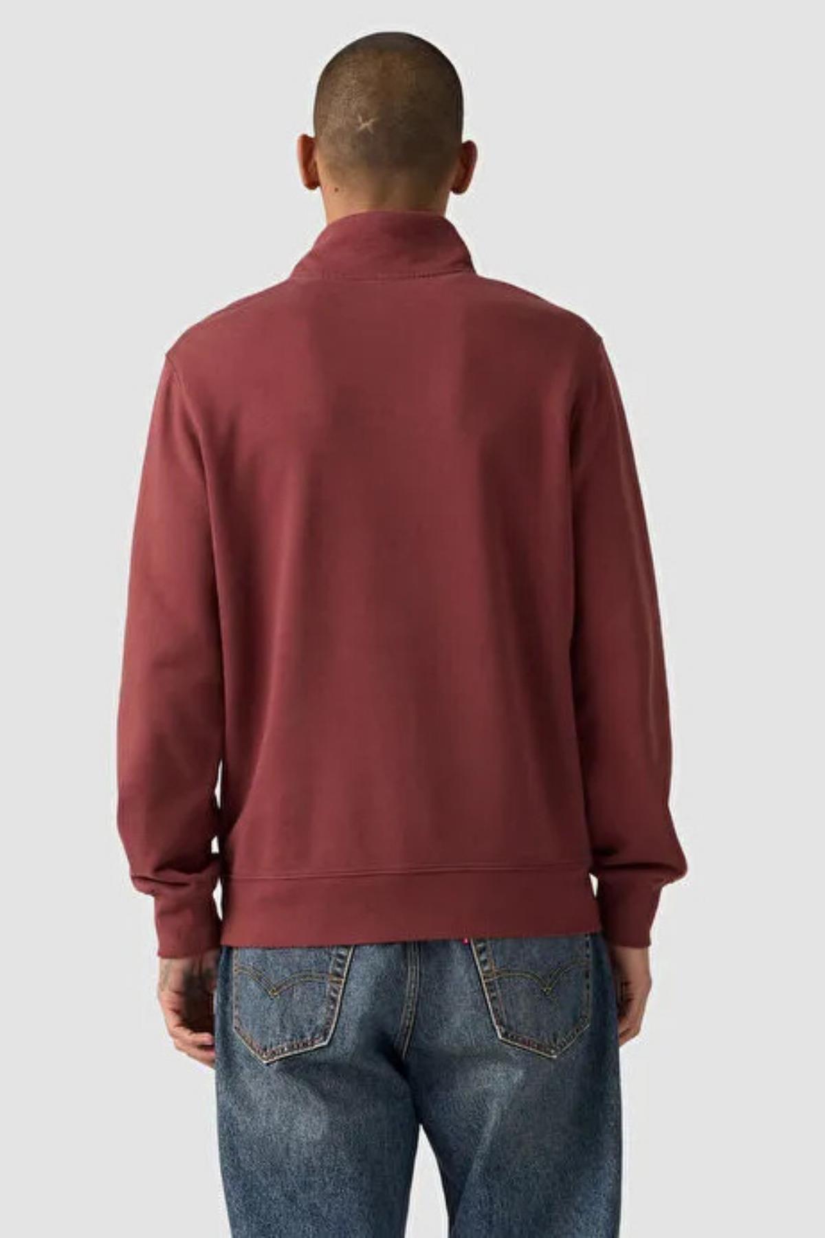 Levi's Erkek Original Hm Zip Yarım Fermuarlı Kırmızı Sweatshirt - 001TU-0004 - Levi's - 001TU-0004
