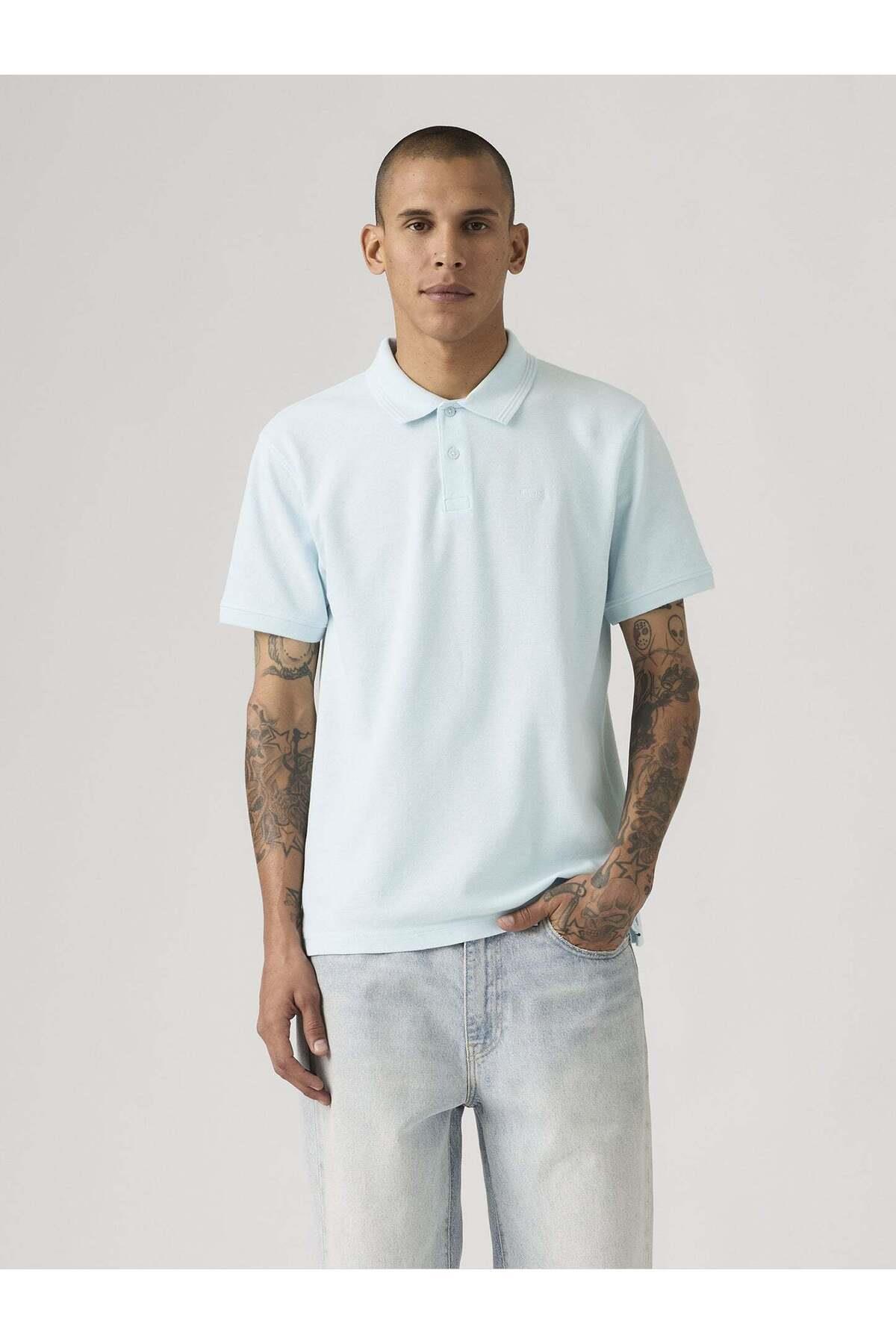 Levis Erkek Polo Yaka Mavi T-Shirt - 005FM-0005 - Levi's - 005FM-0005